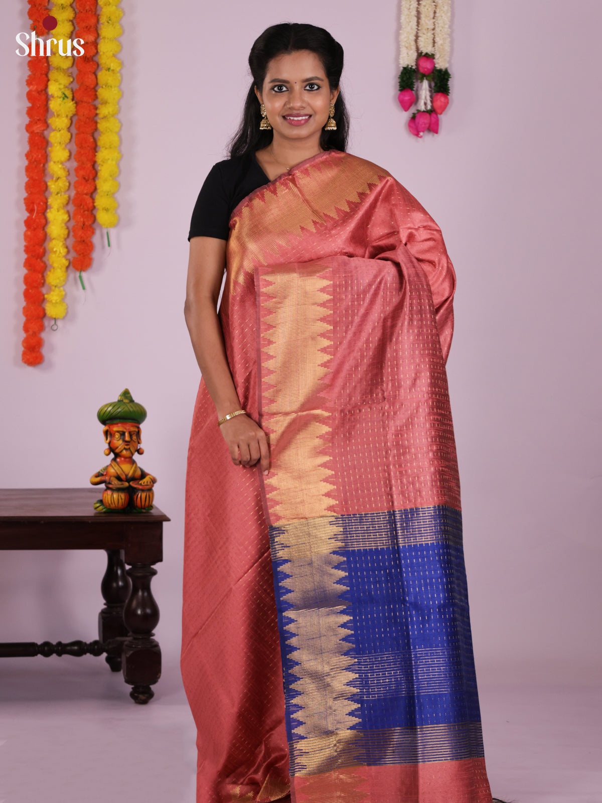 DLS11084 - Semi Rawsilk Saree - Shop on Shrus.com