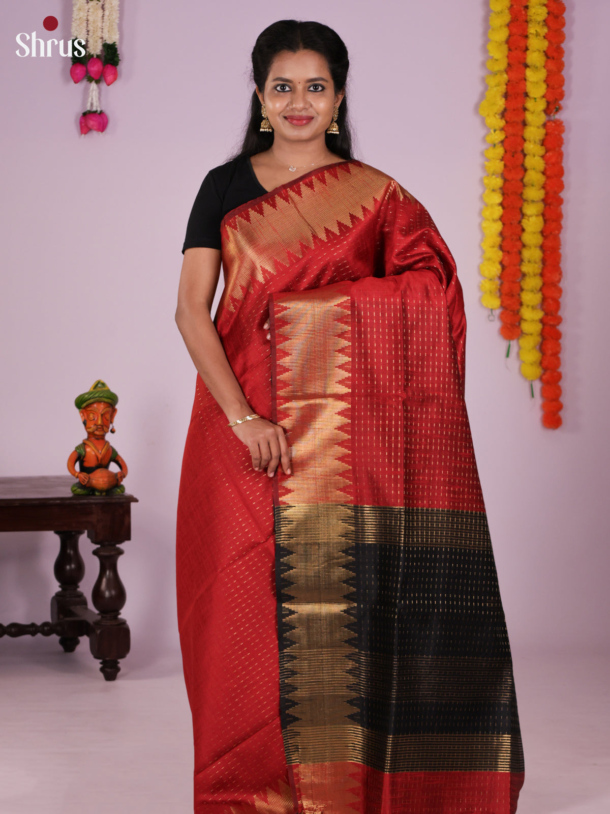 DLS11092 - Semi Rawsilk Saree - Shop on Shrus.com