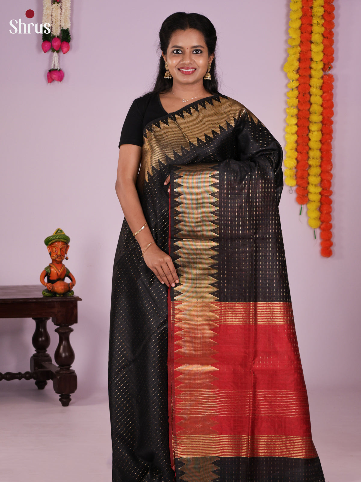 DLS11093 - Semi Rawsilk Saree - Shop on Shrus.com