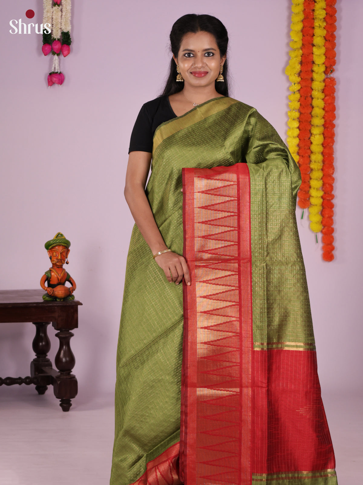DLS11137 - Semi Rawsilk Saree - Shop on Shrus.com
