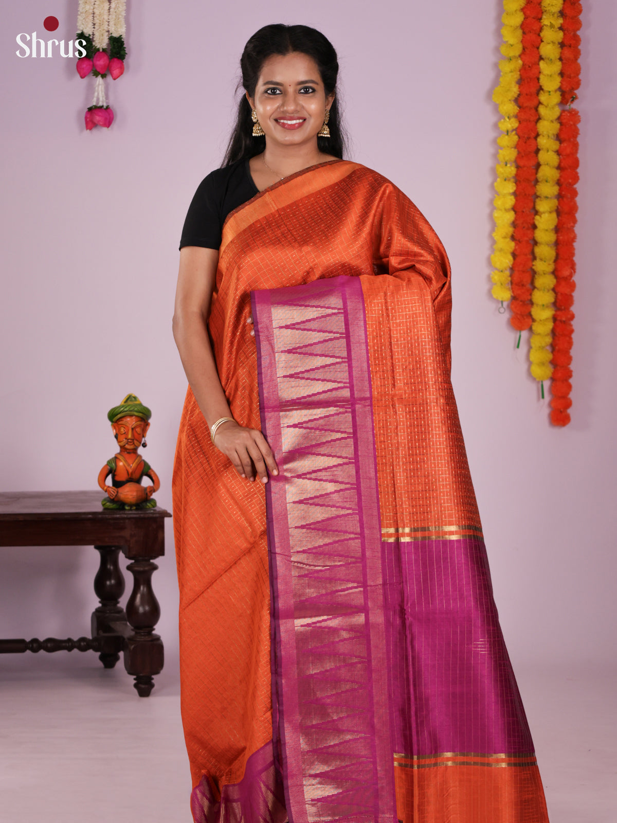 DLS11141 - Semi Rawsilk Saree - Shop on Shrus.com