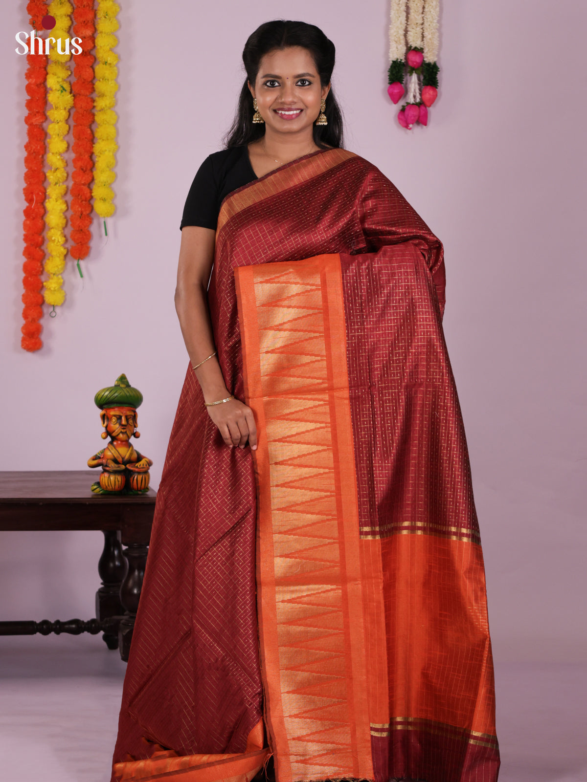 DLS11143 - Semi Rawsilk Saree - Shop on Shrus.com