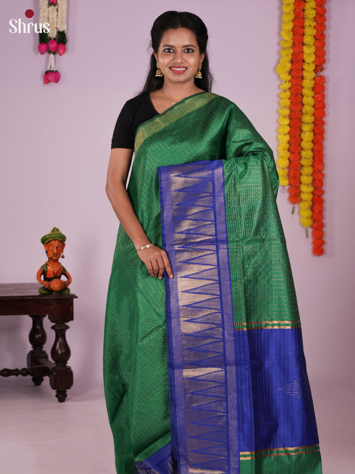 DLS11145 - Semi Rawsilk Saree - Shop on Shrus.com