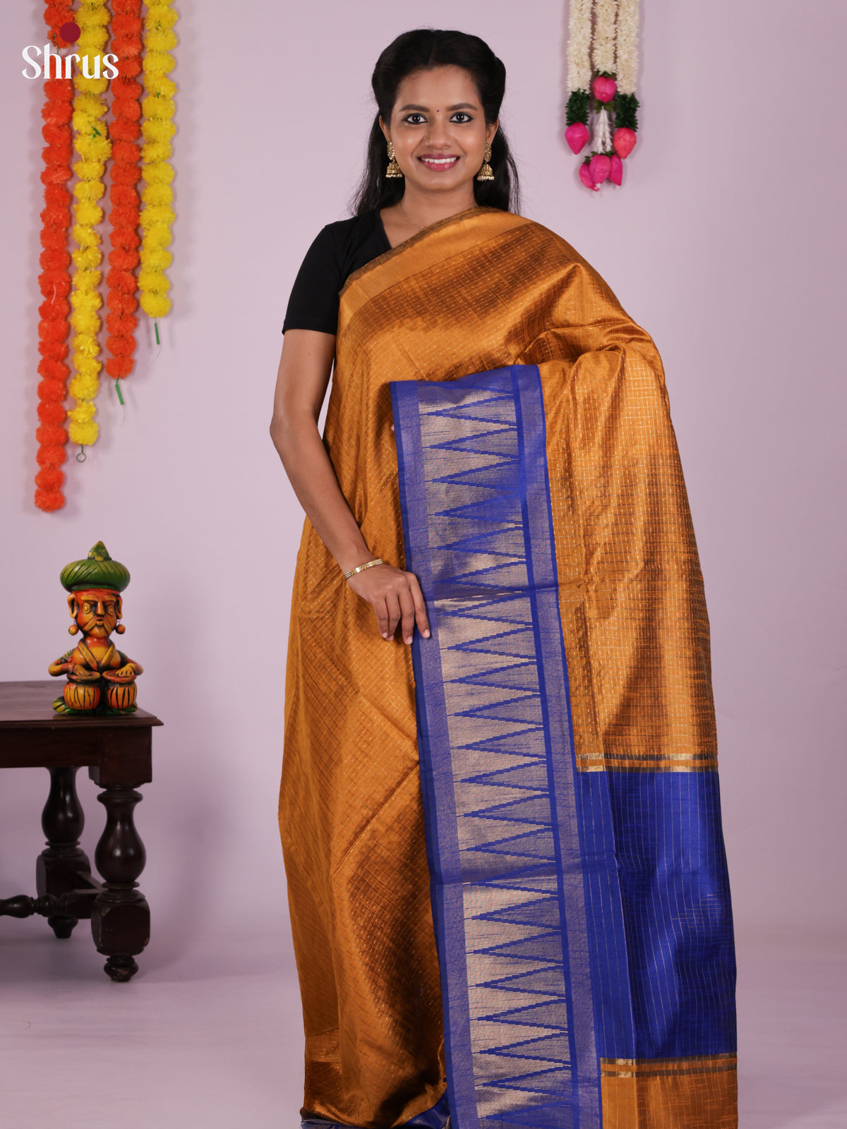 DLS11148 - Semi Rawsilk Saree - Shop on Shrus.com