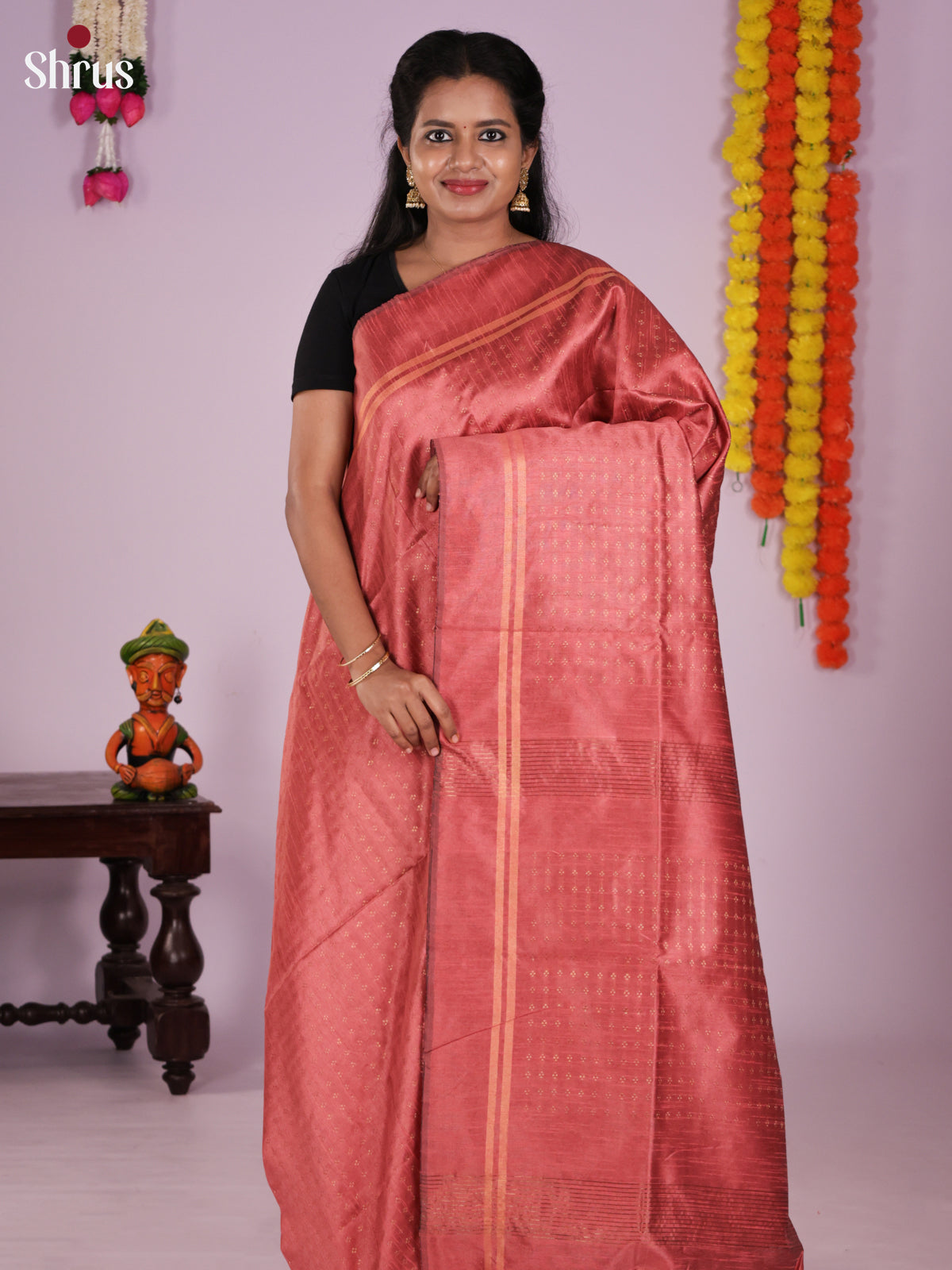 DLS11154 - Semi Rawsilk Saree - Shop on Shrus.com