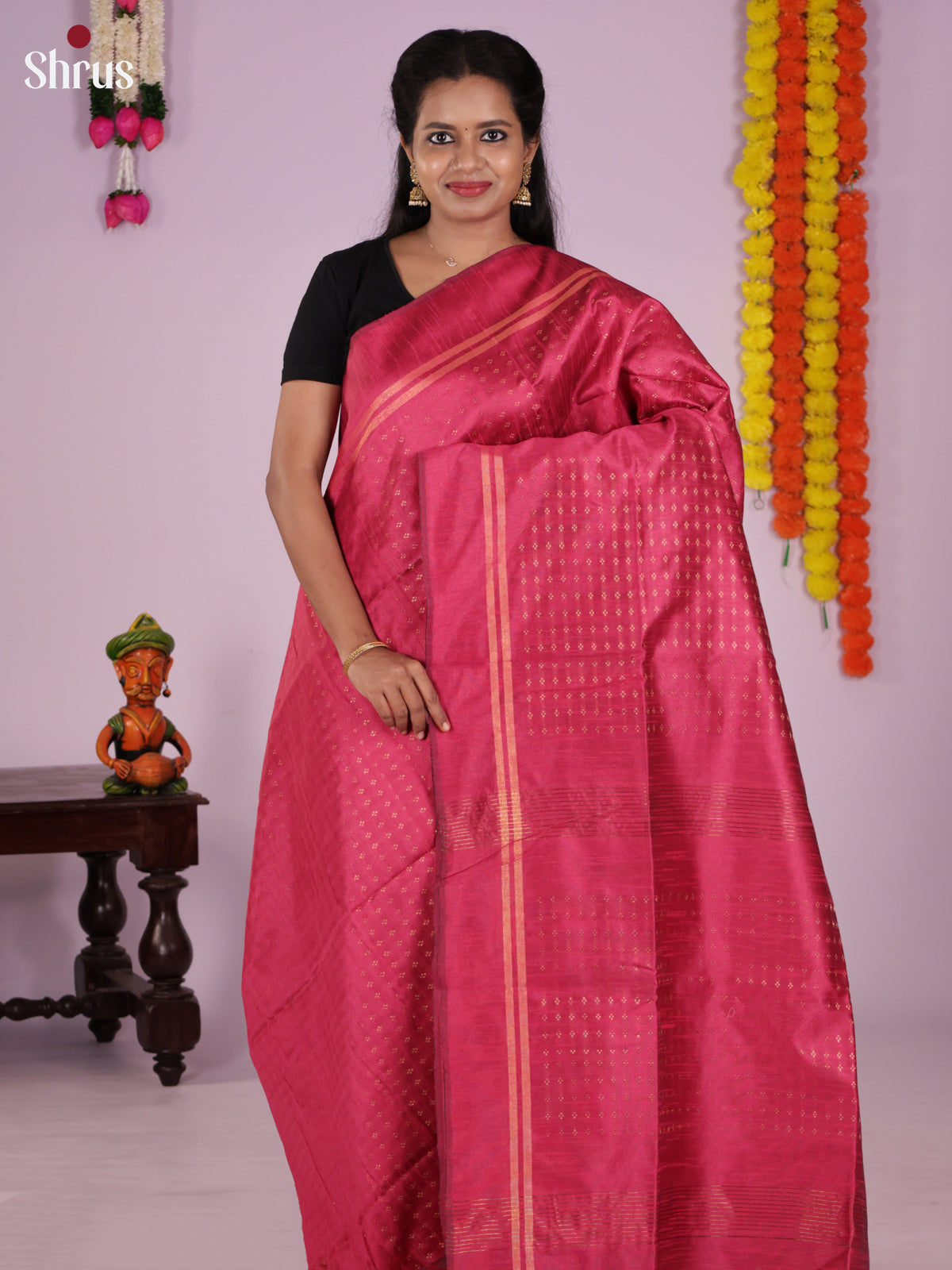 DLS11157 - Semi Rawsilk Saree - Shop on Shrus.com