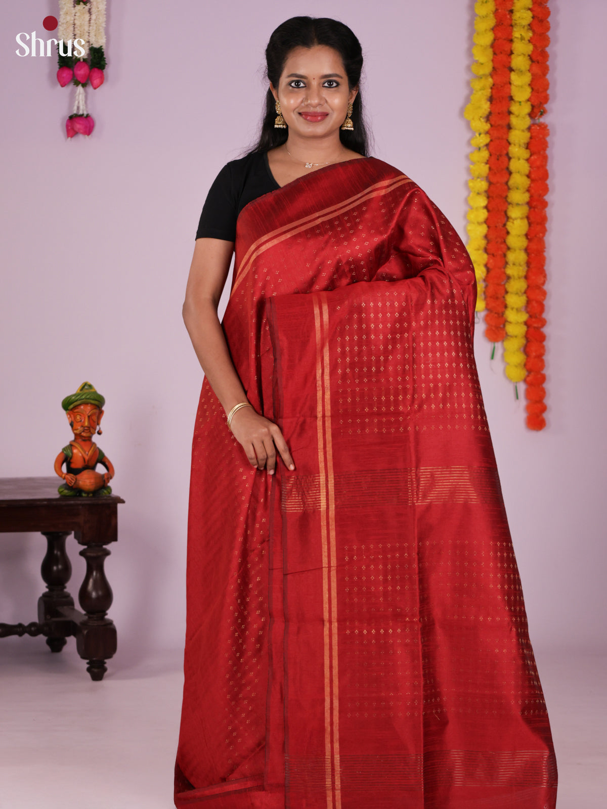 DLS11158 - Semi Rawsilk Saree - Shop on Shrus.com