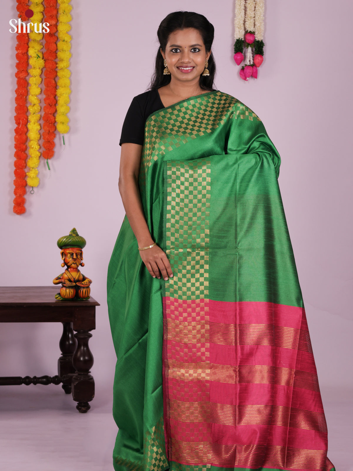 DLS11163 - Semi Rawsilk Saree - Shop on Shrus.com