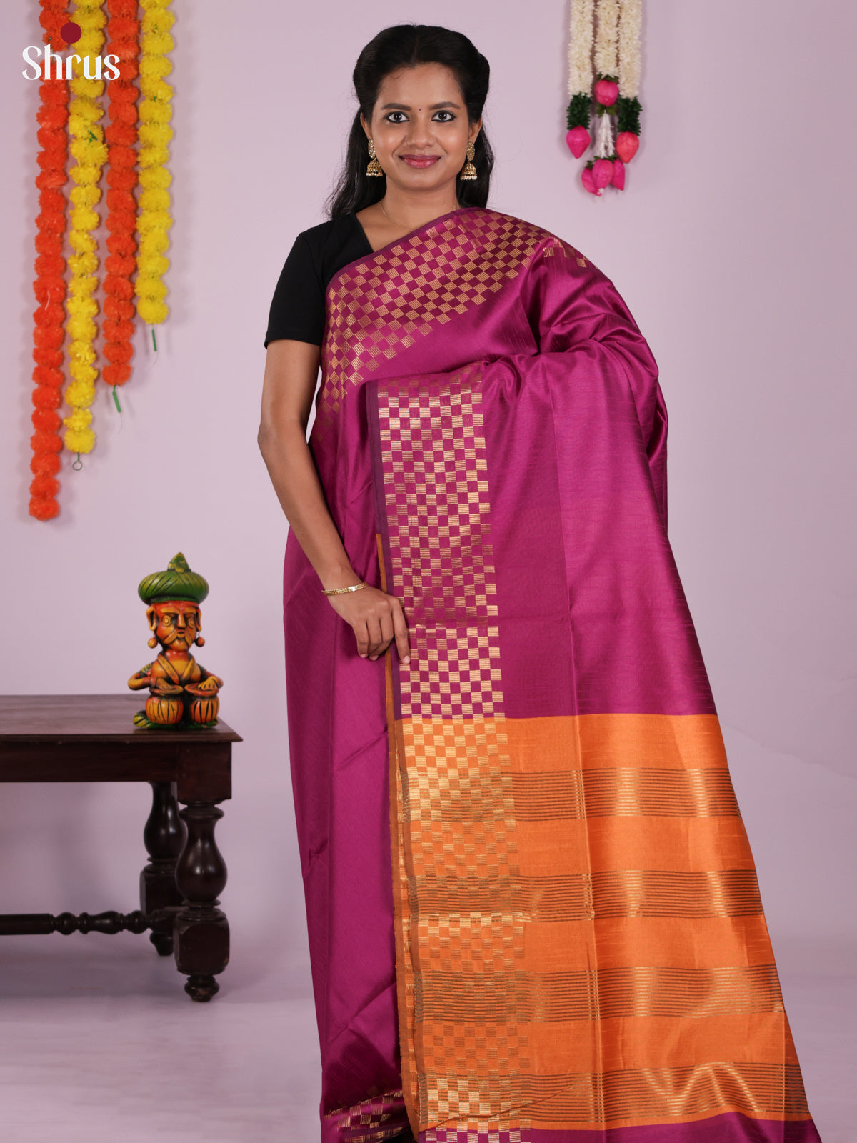 DLS11168 - Semi Rawsilk Saree - Shop on Shrus.com