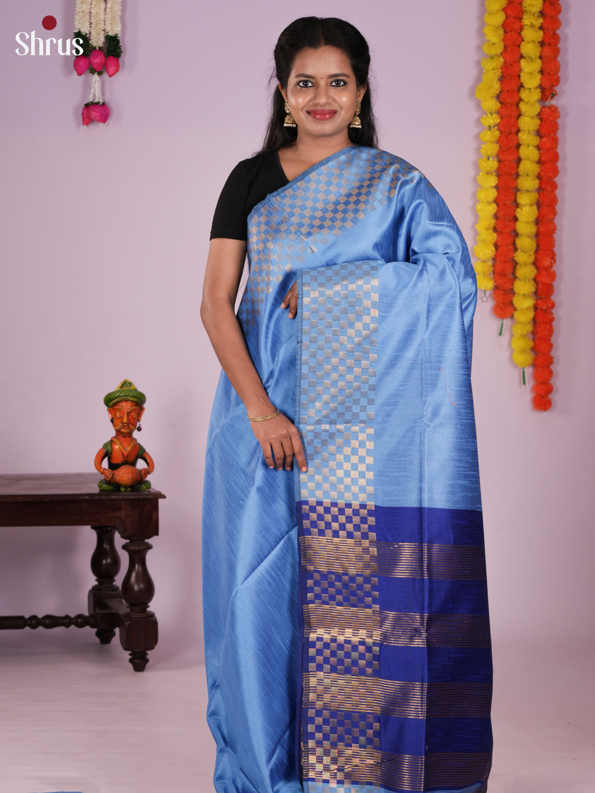 DLS11176 - Semi Rawsilk Saree - Shop on Shrus.com