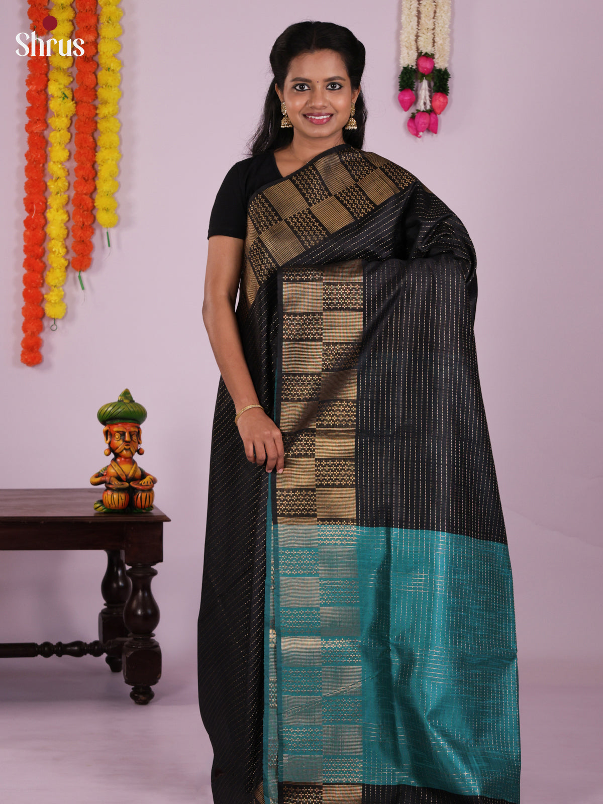 DLS11178 - Semi Rawsilk Saree - Shop on Shrus.com