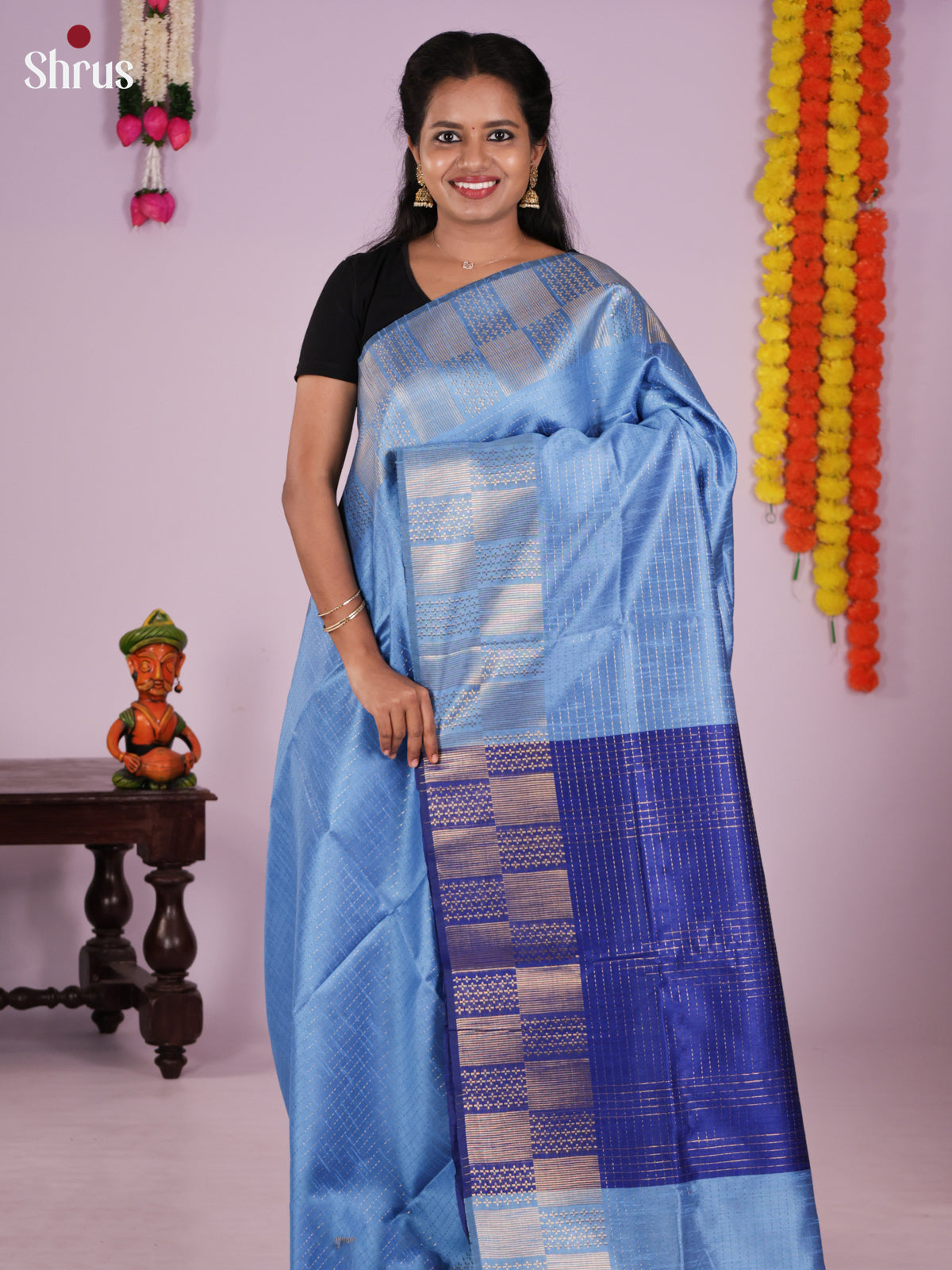DLS11181 - Semi Rawsilk Saree - Shop on Shrus.com