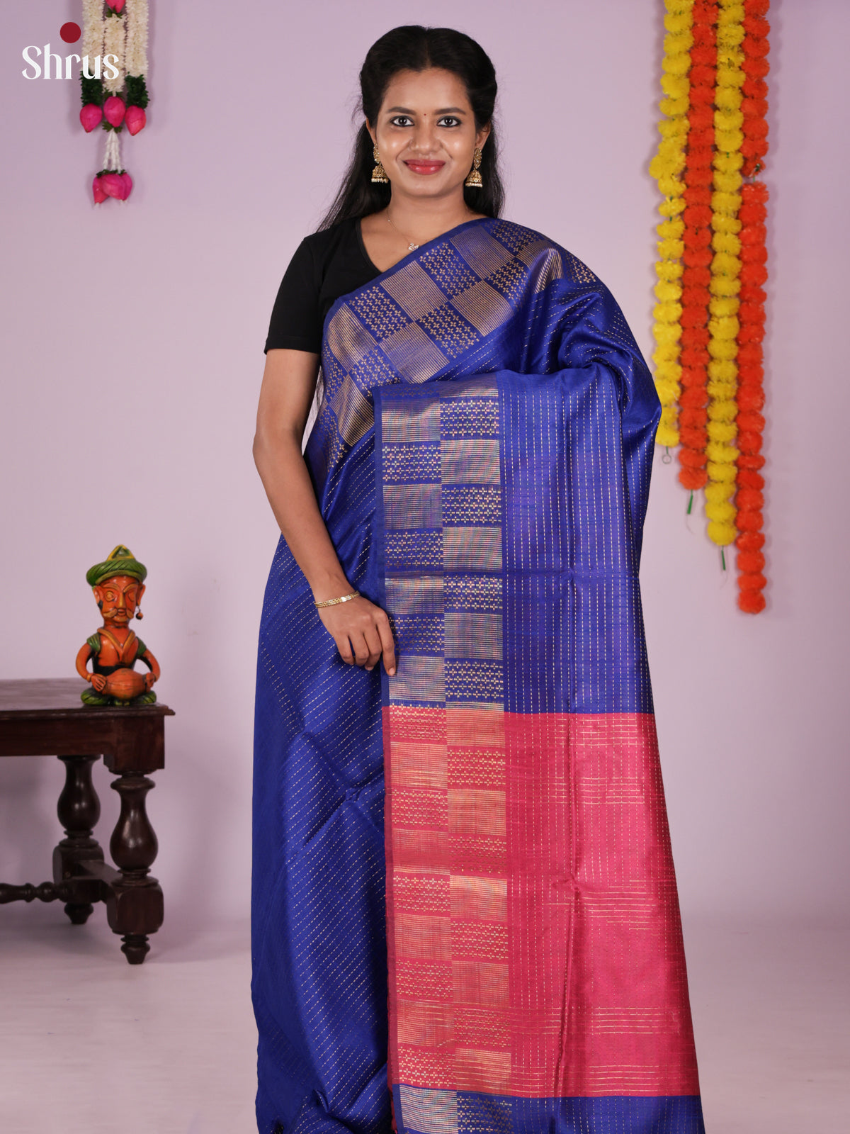 DLS11195 - Semi Rawsilk Saree - Shop on Shrus.com