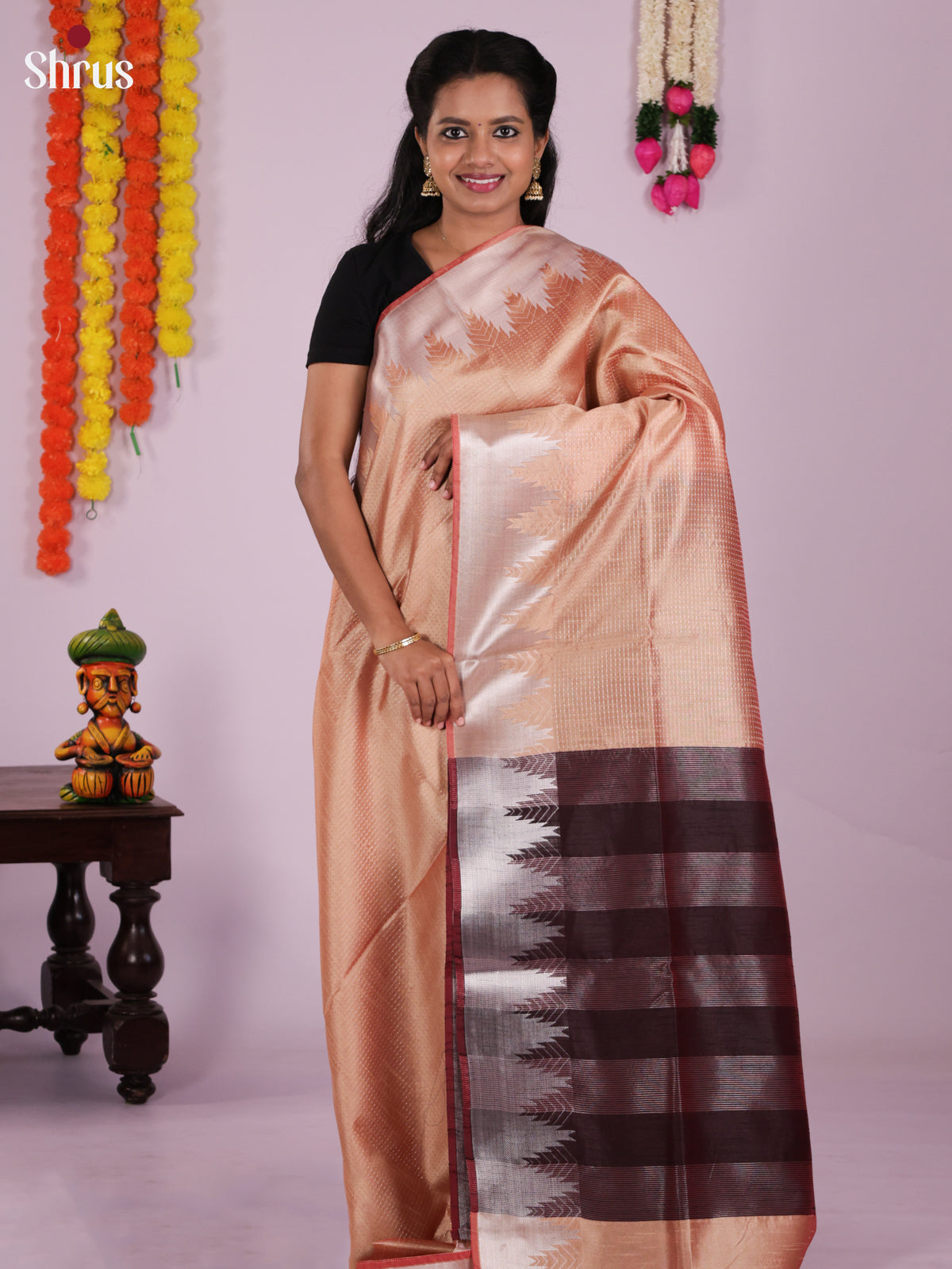DLS11201 - Semi Rawsilk Saree - Shop on Shrus.com