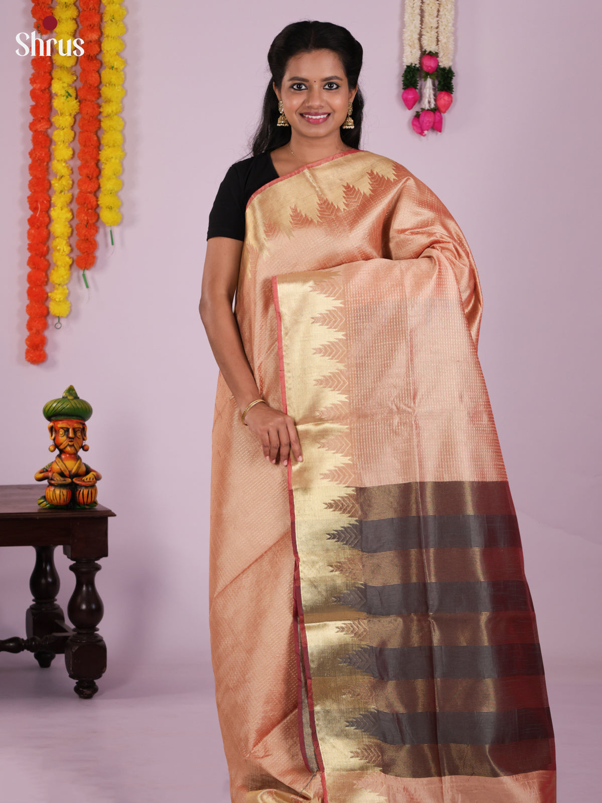 DLS11202 - Semi Rawsilk Saree - Shop on Shrus.com