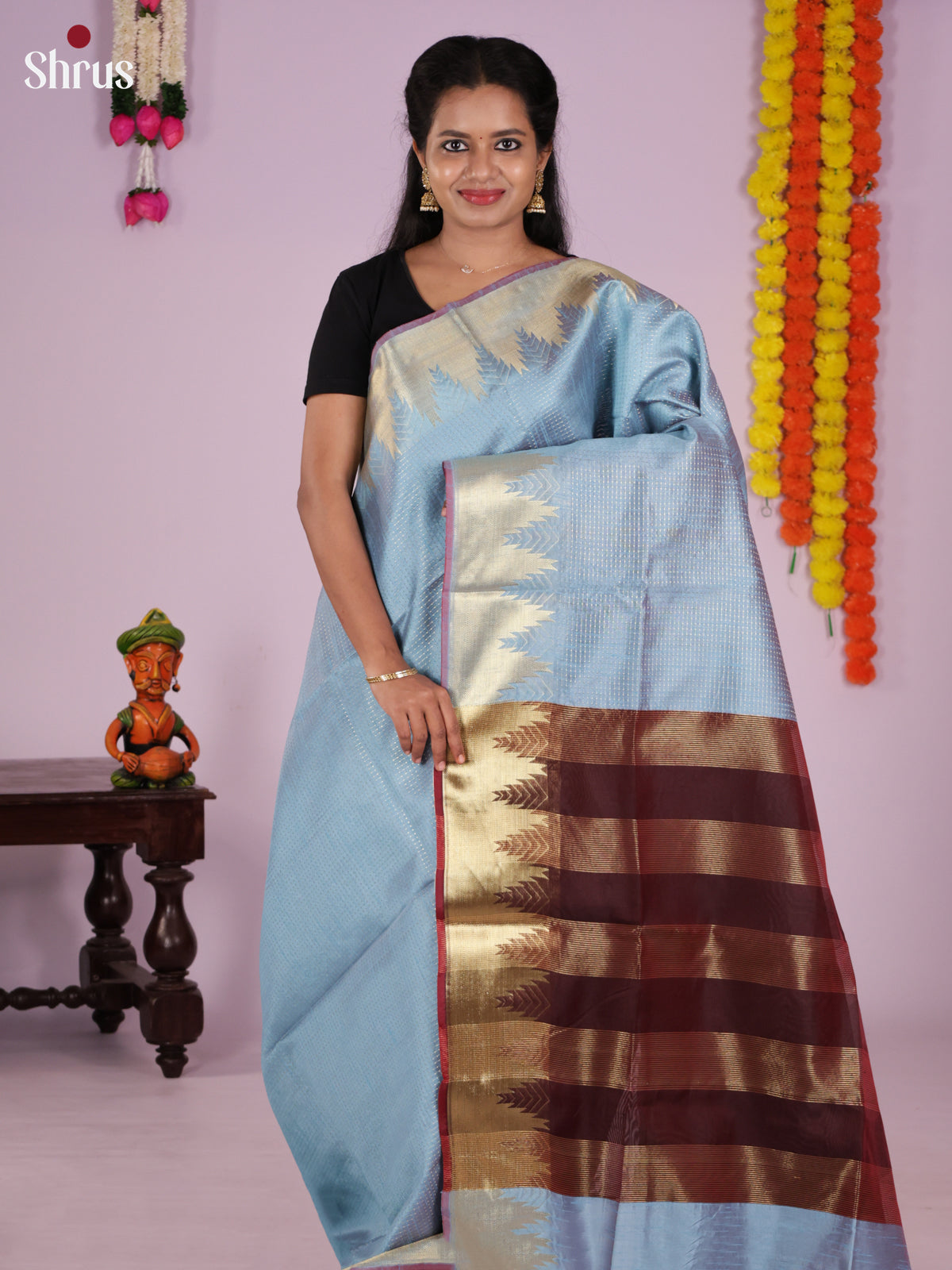 DLS11205 - Semi Rawsilk Saree - Shop on Shrus.com