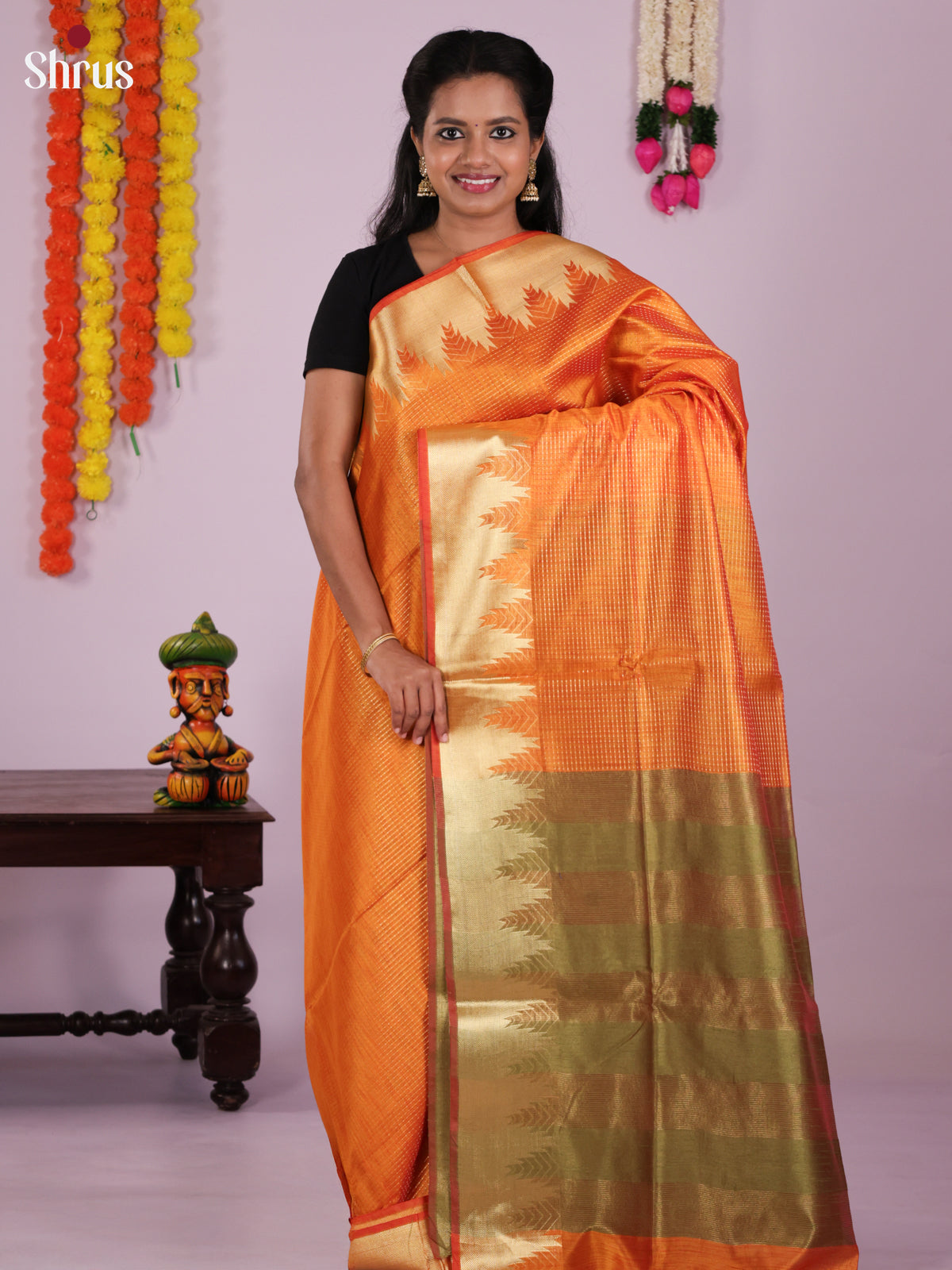 DLS11206 - Semi Rawsilk Saree - Shop on Shrus.com