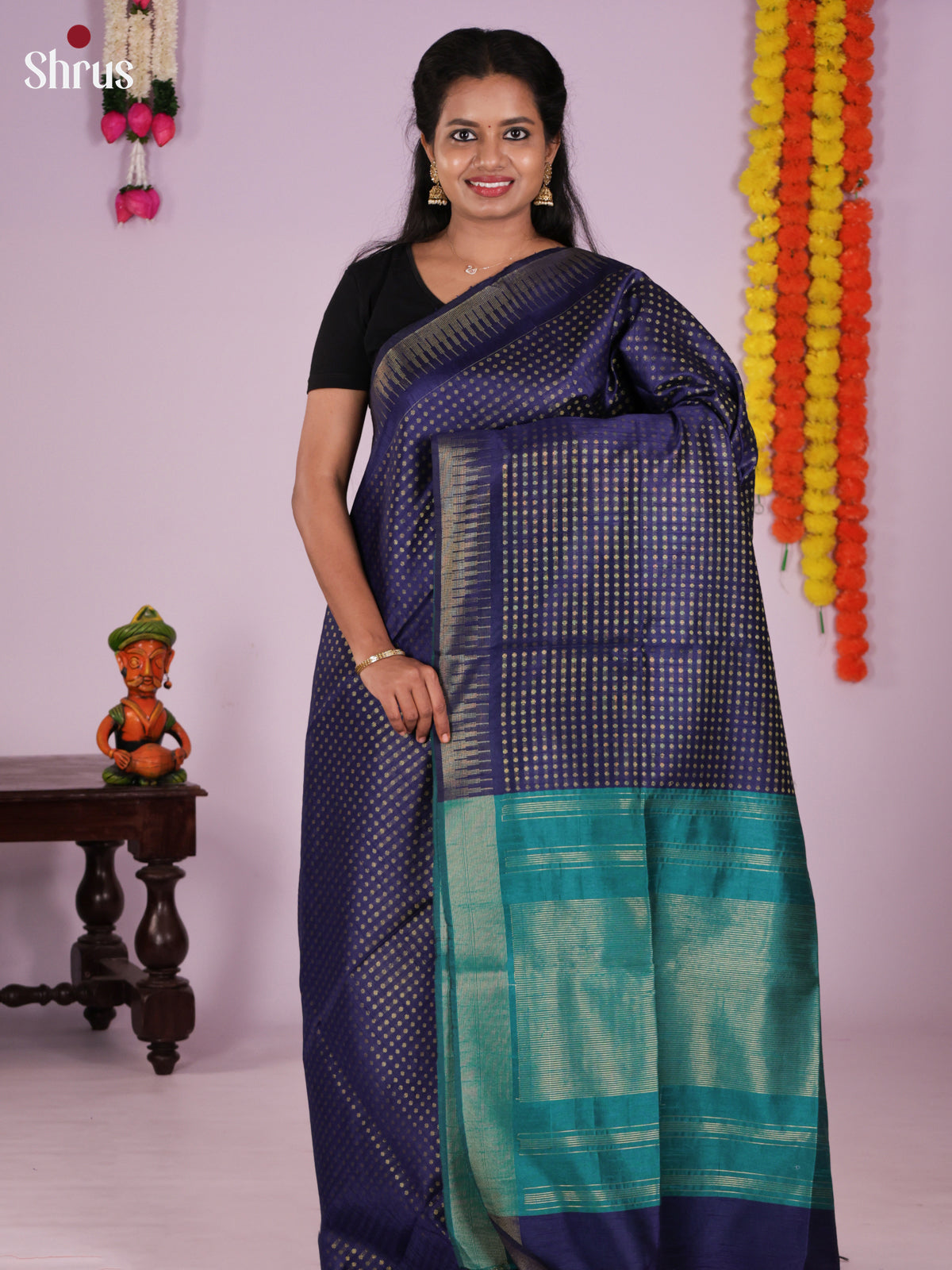 DLS11210 - Semi Rawsilk Saree - Shop on Shrus.com