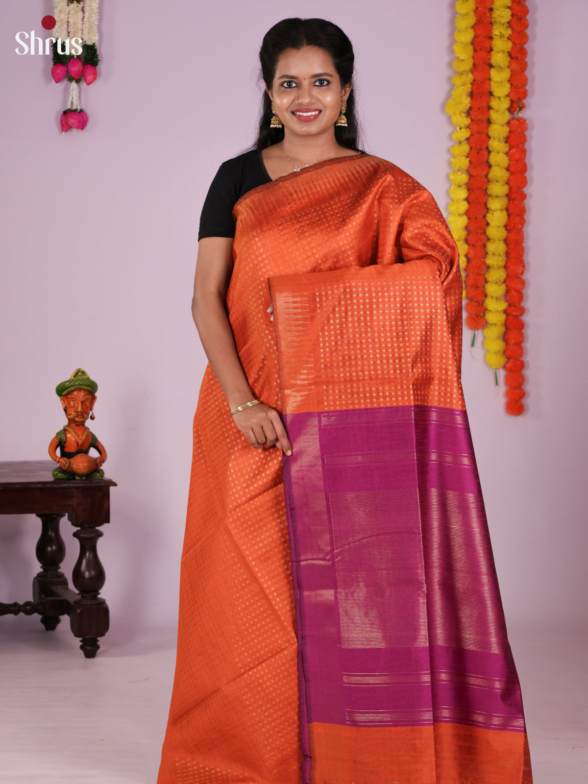 DLS11213 - Semi Rawsilk Saree - Shop on Shrus.com