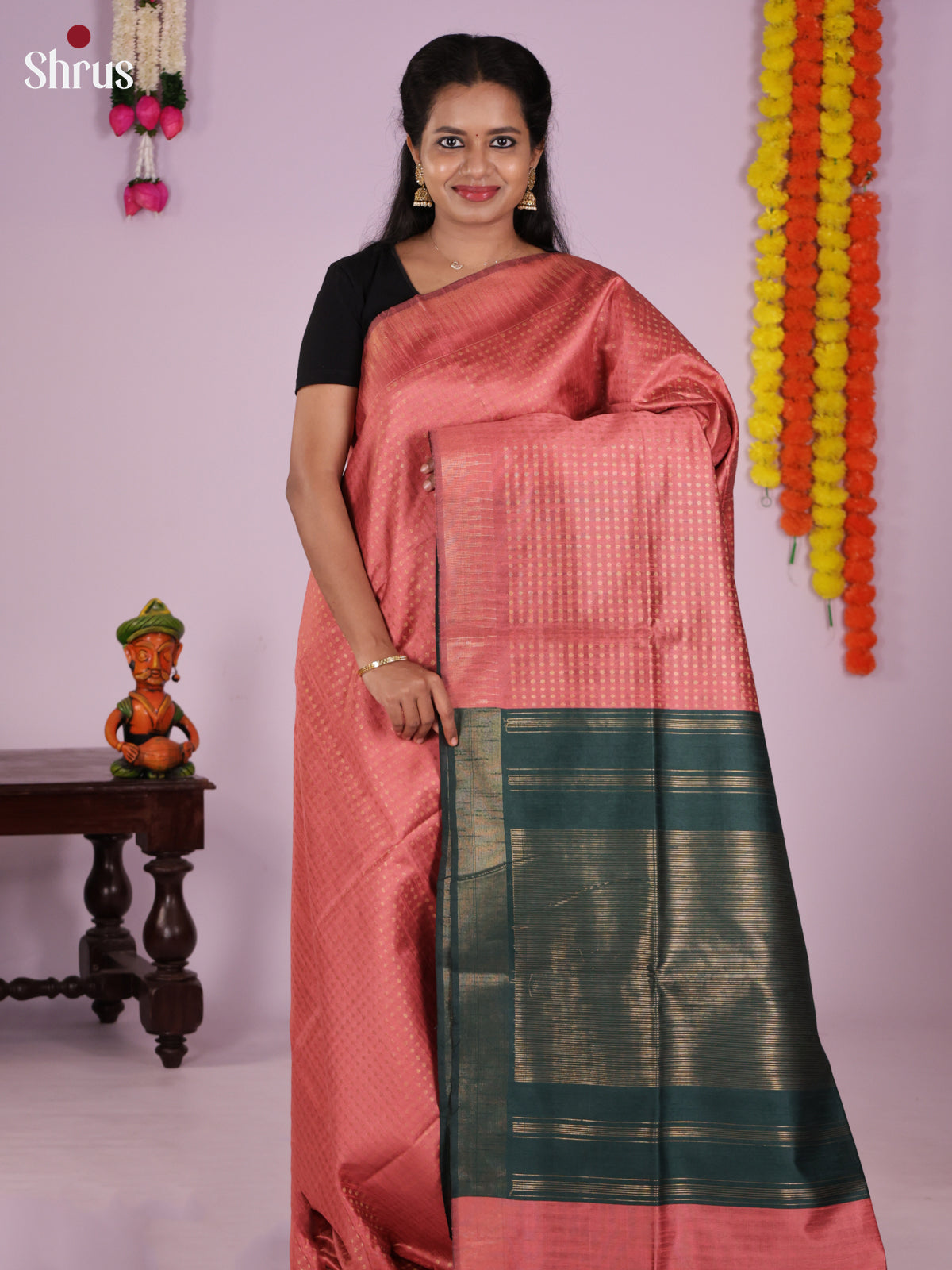 DLS11218 - Semi Rawsilk Saree - Shop on Shrus.com