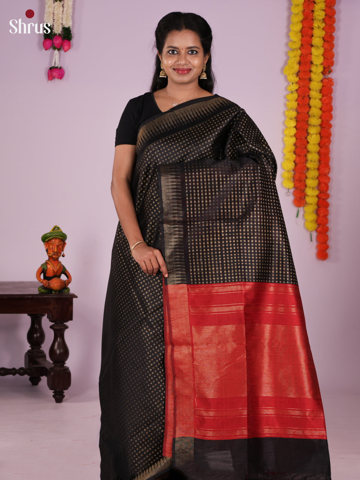DLS11219 - Semi Rawsilk Saree - Shop on Shrus.com
