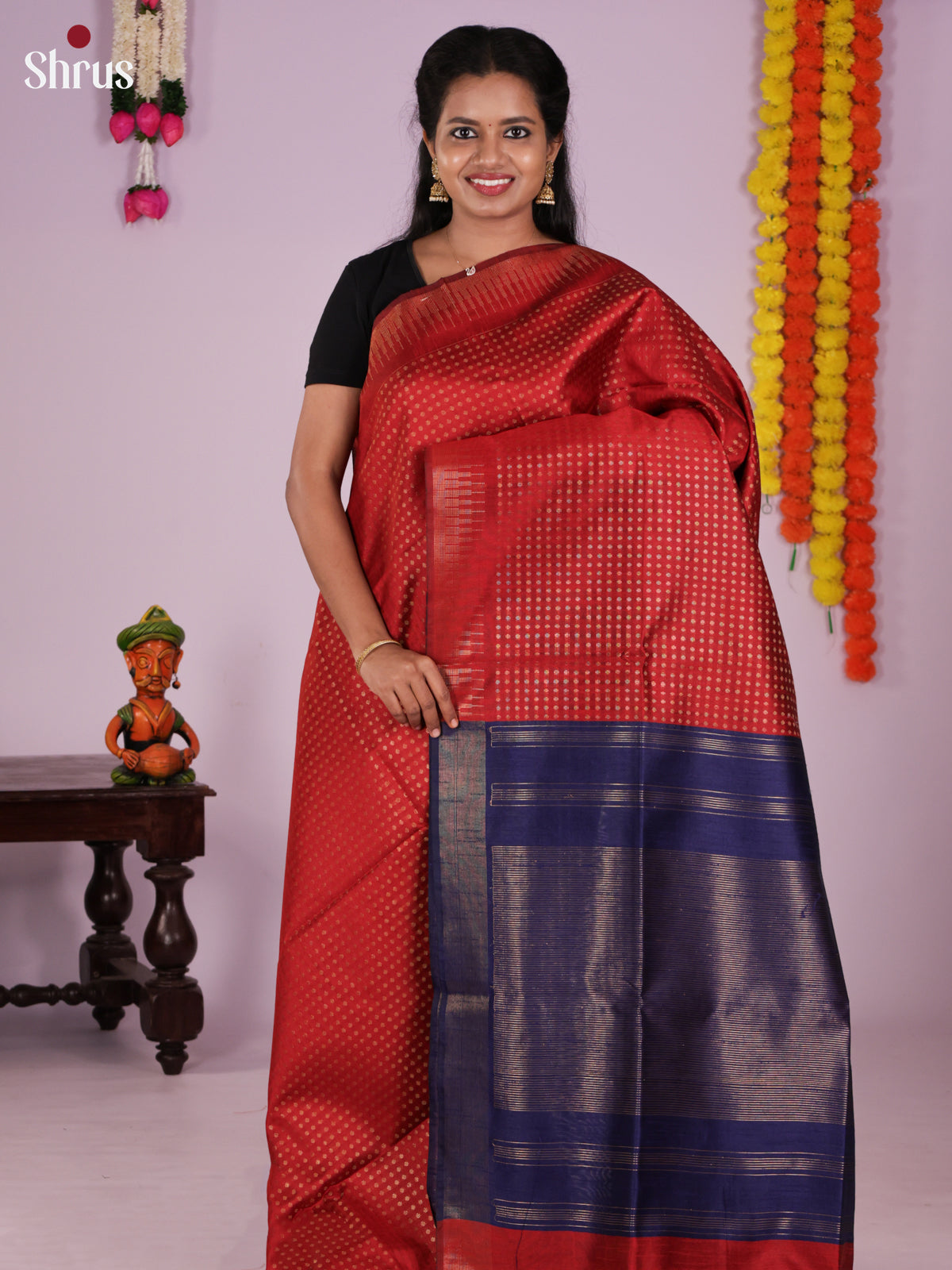 DLS11226 - Semi Rawsilk Saree - Shop on Shrus.com