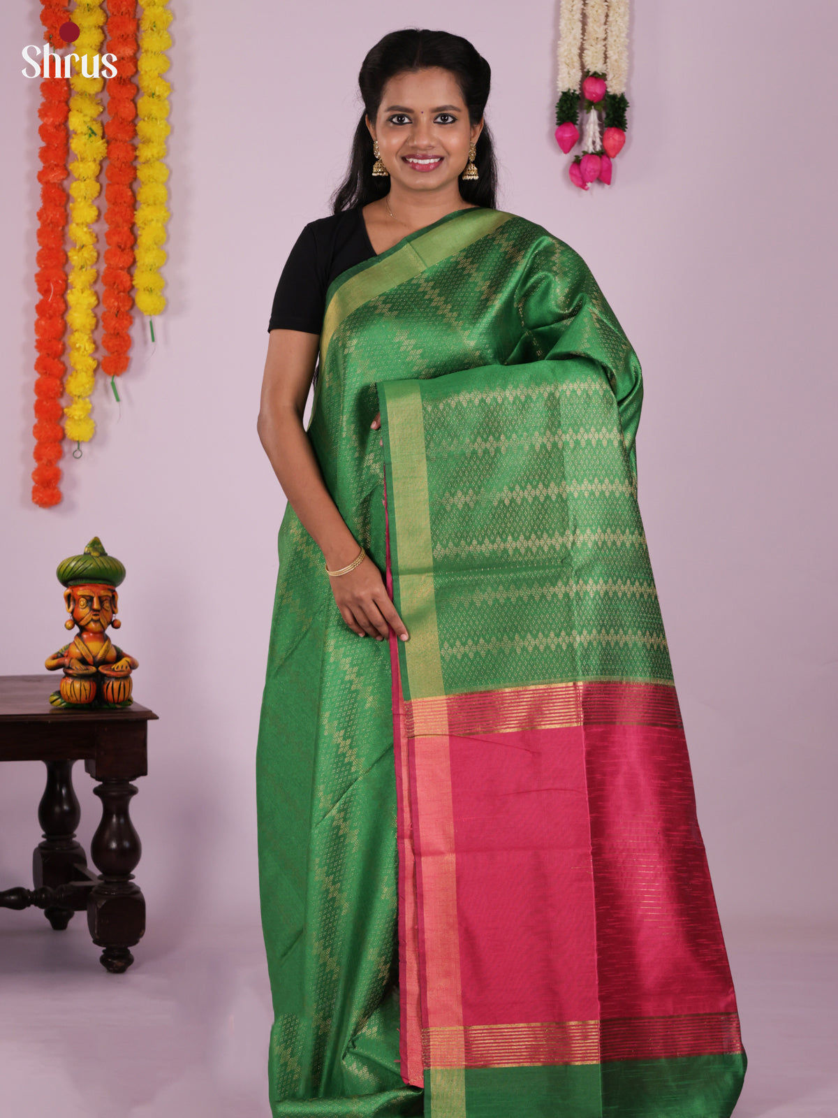 DLS11230 - Semi Rawsilk Saree - Shop on Shrus.com