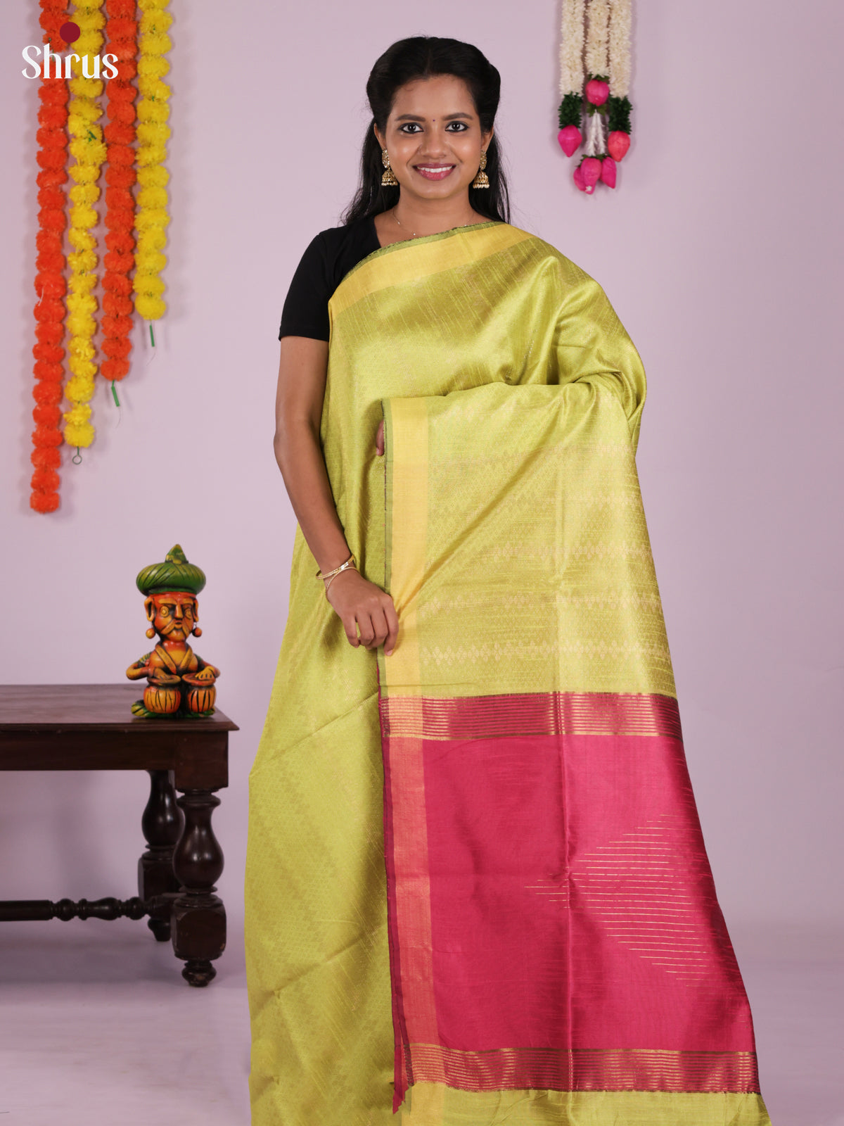DLS11231 - Semi Rawsilk Saree - Shop on Shrus.com
