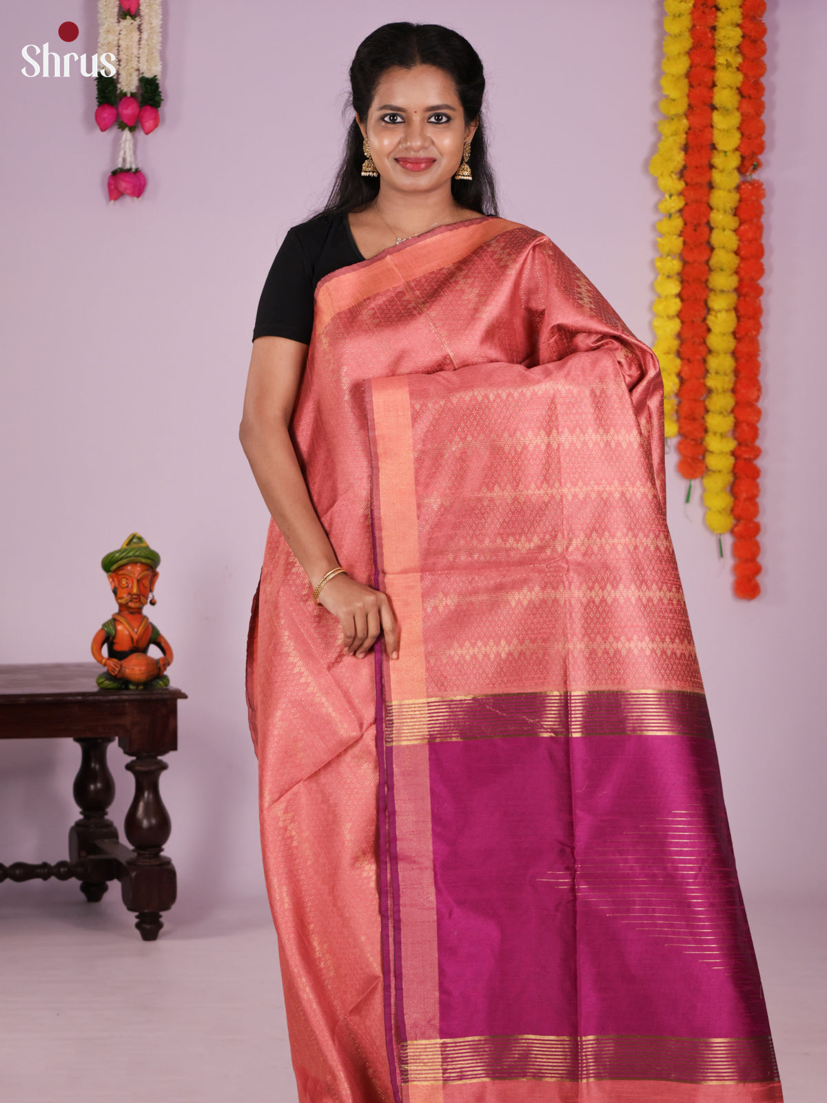 DLS11232 - Semi Rawsilk Saree - Shop on Shrus.com