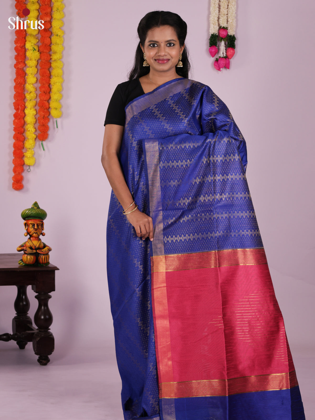DLS11240 - Semi Rawsilk Saree - Shop on Shrus.com