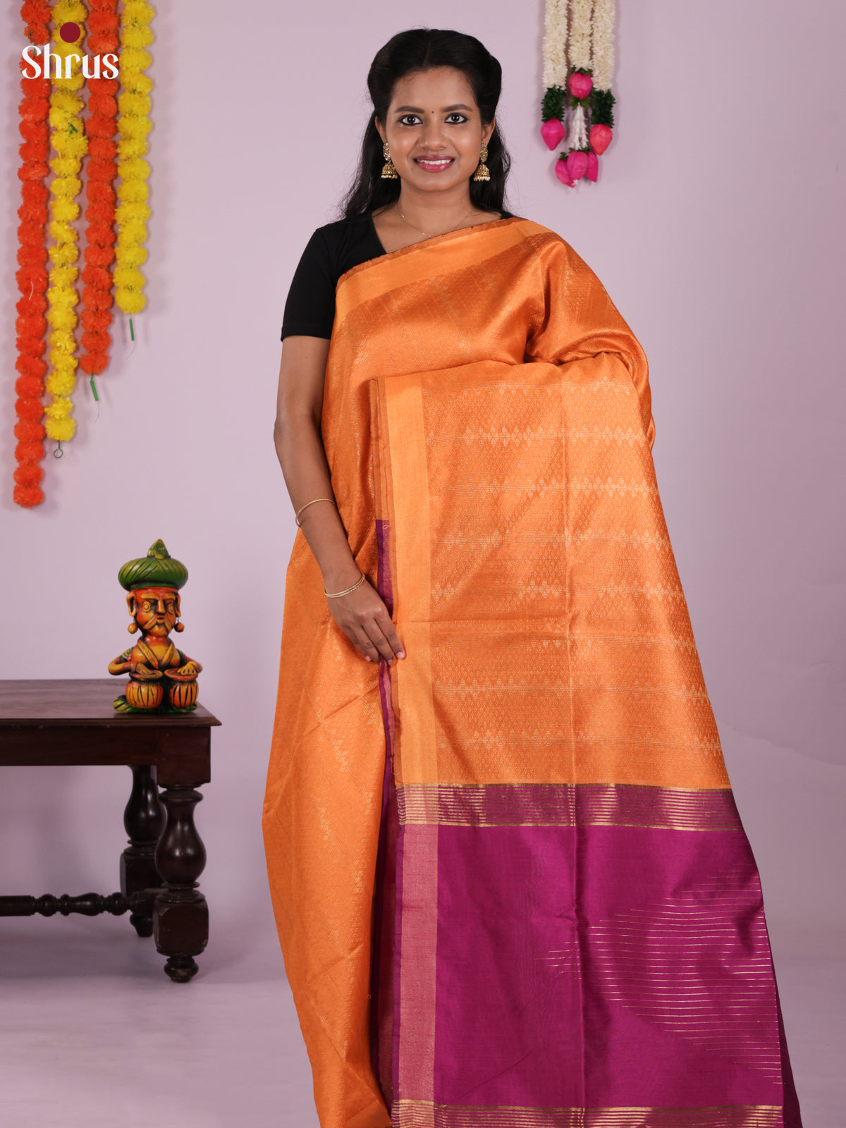 DLS11241 - Semi Rawsilk Saree - Shop on Shrus.com
