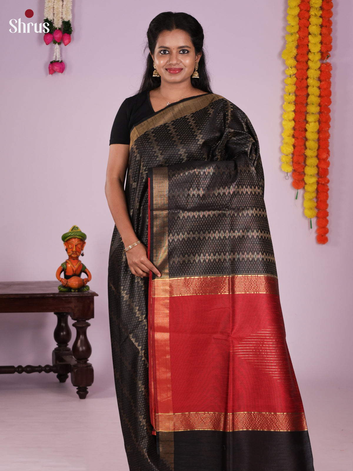 DLS11243 - Semi Rawsilk Saree - Shop on Shrus.com