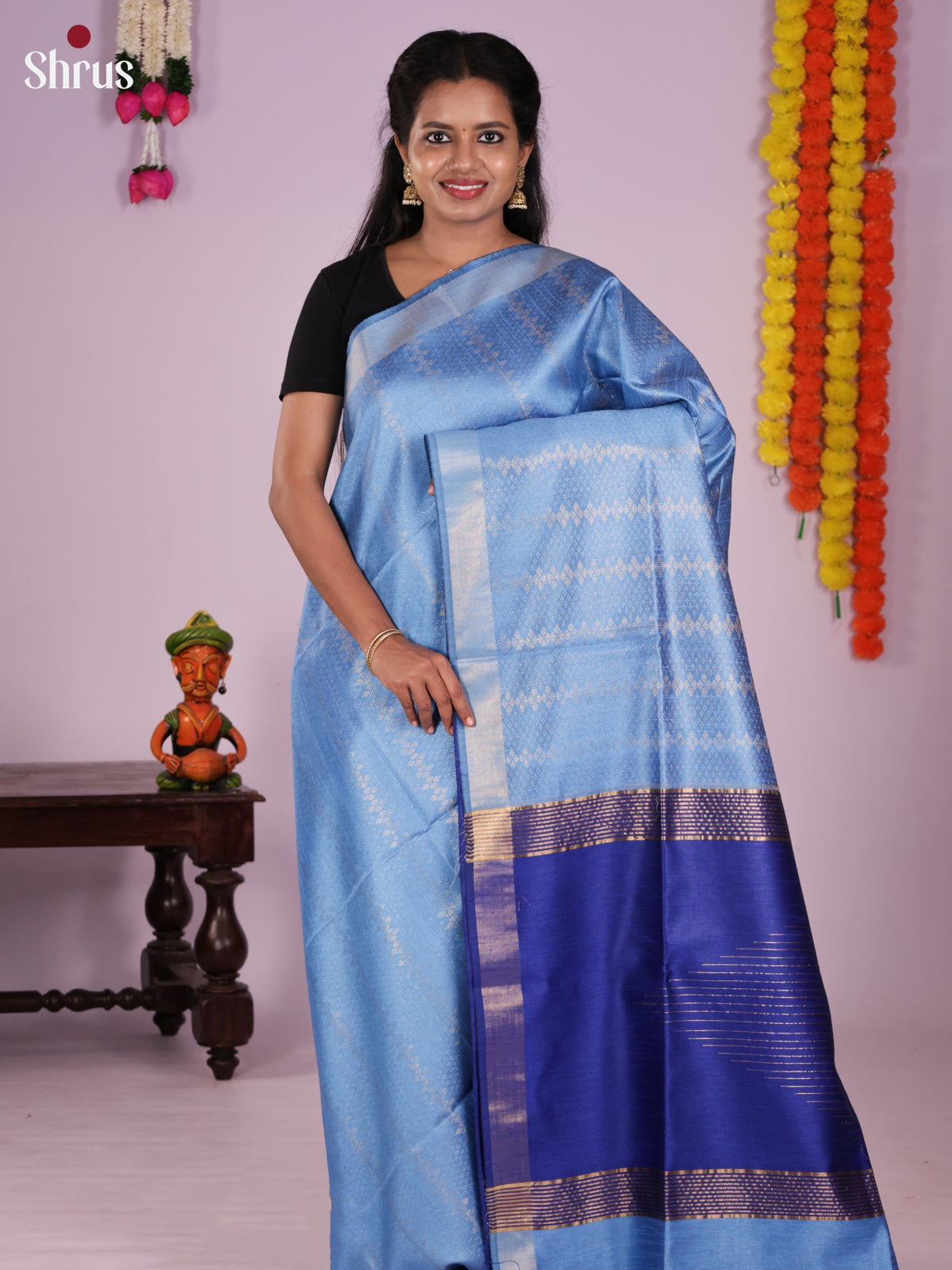 DLS11244 - Semi Rawsilk Saree - Shop on Shrus.com