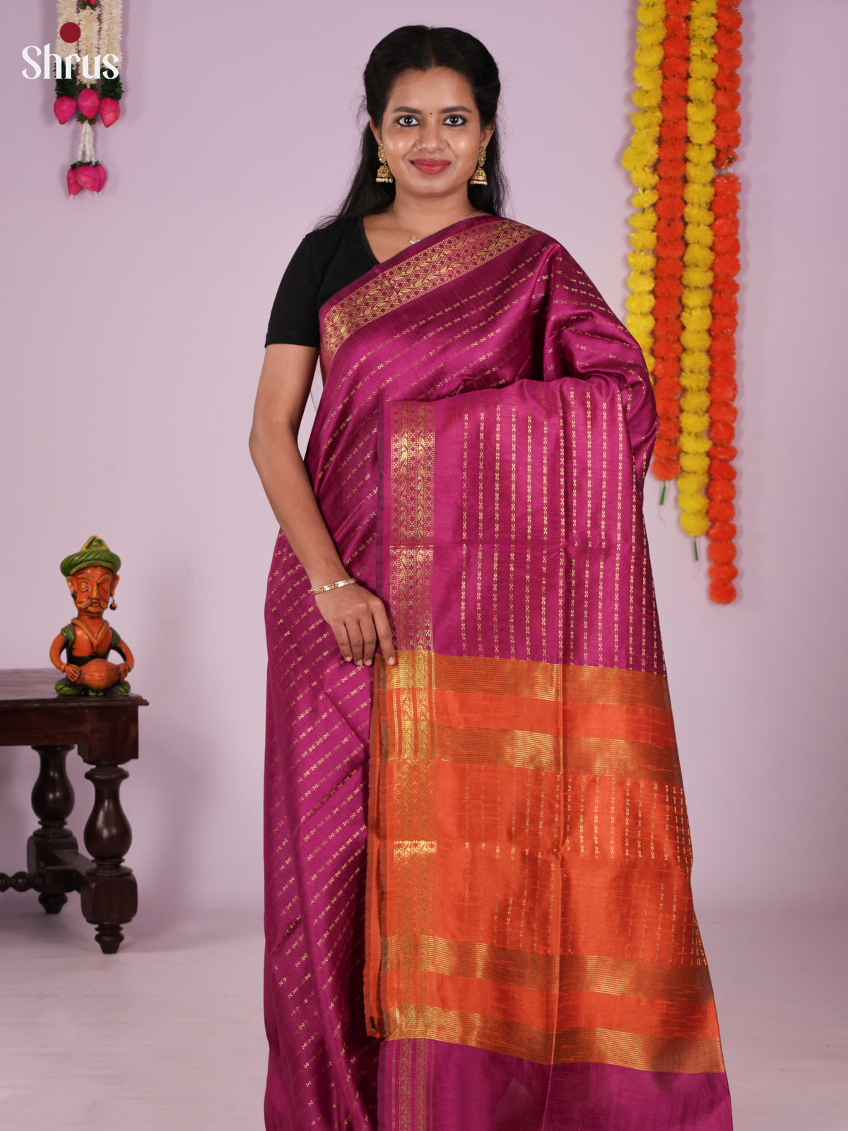 DLS11245 - Semi Rawsilk Saree - Shop on Shrus.com