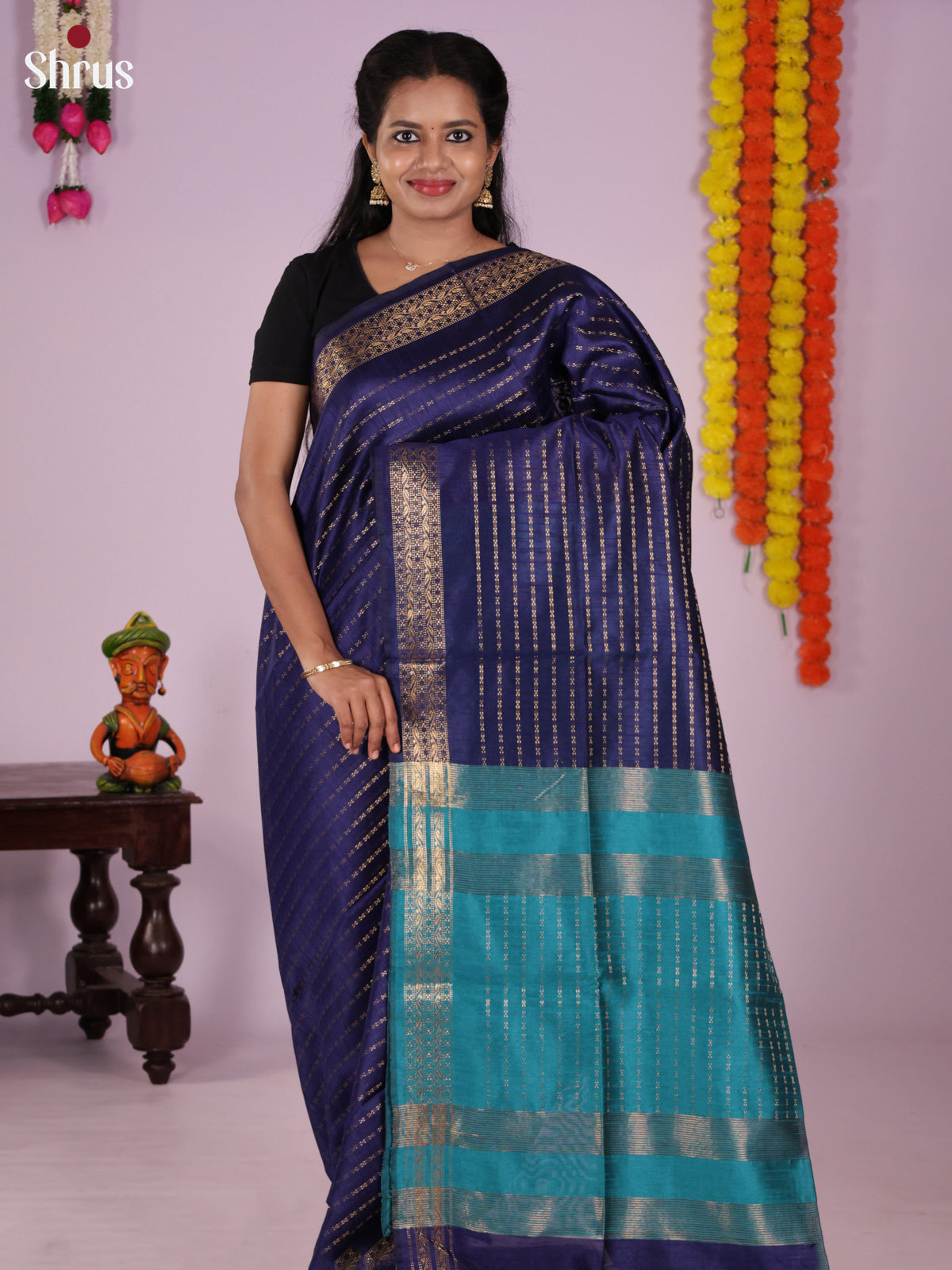 DLS11246 - Semi Rawsilk Saree - Shop on Shrus.com