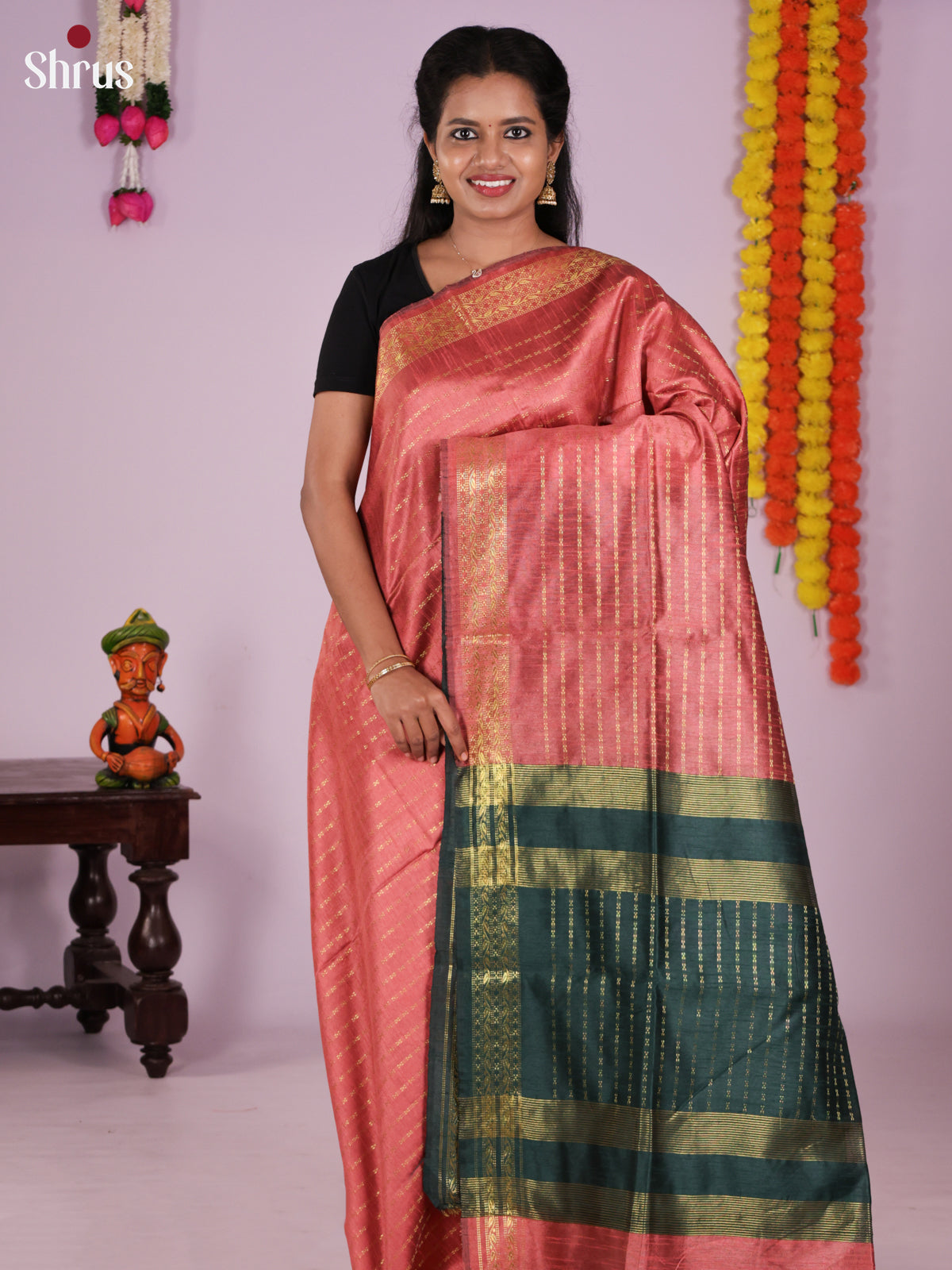 DLS11249 - Semi Rawsilk Saree - Shop on Shrus.com