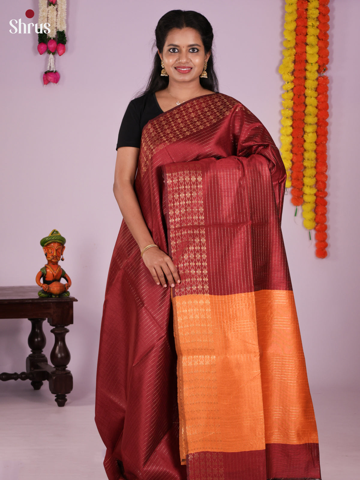 DLS11258 - Semi Rawsilk Saree - Shop on Shrus.com