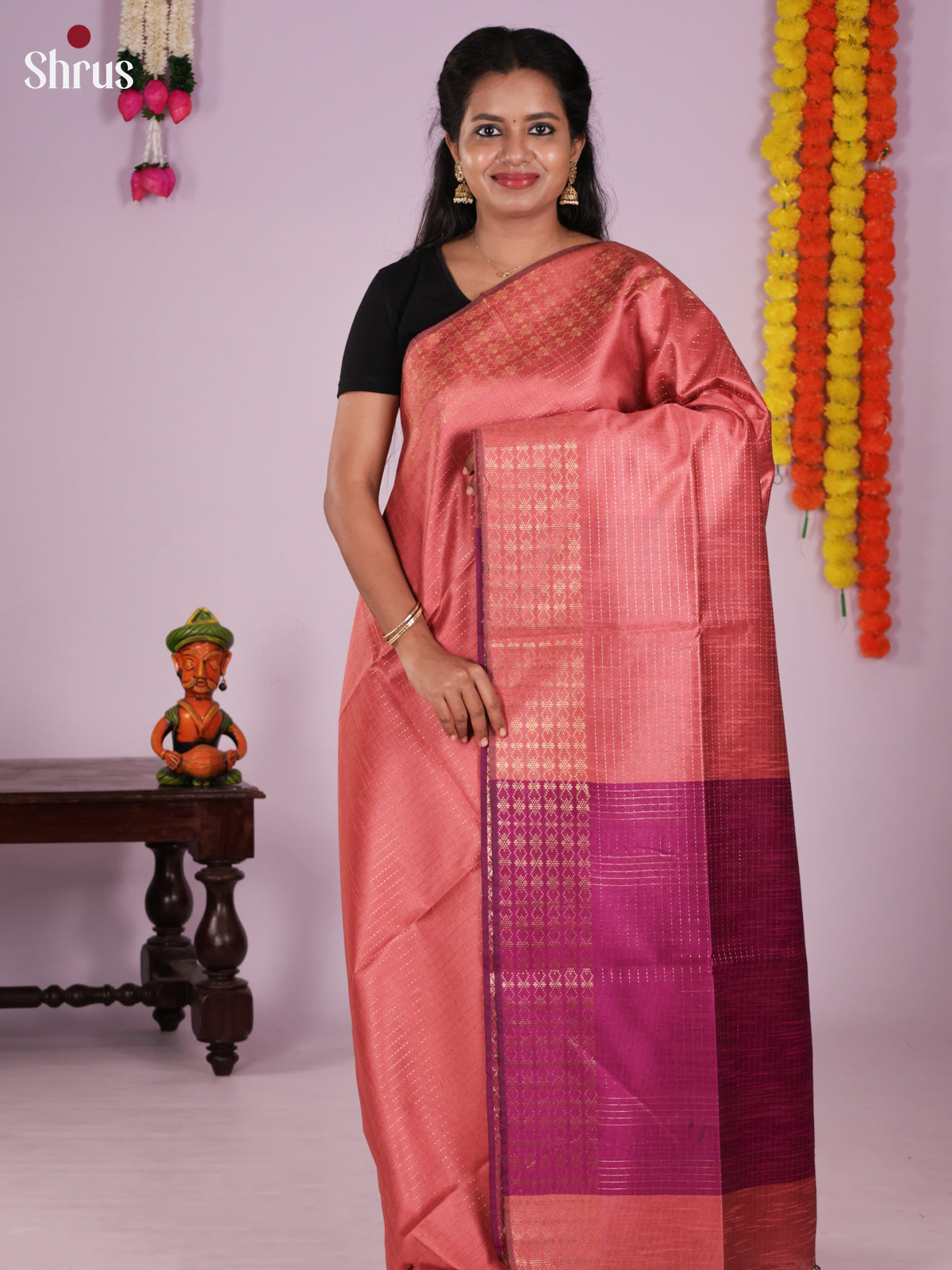 DLS11260 - Semi Rawsilk Saree - Shop on Shrus.com