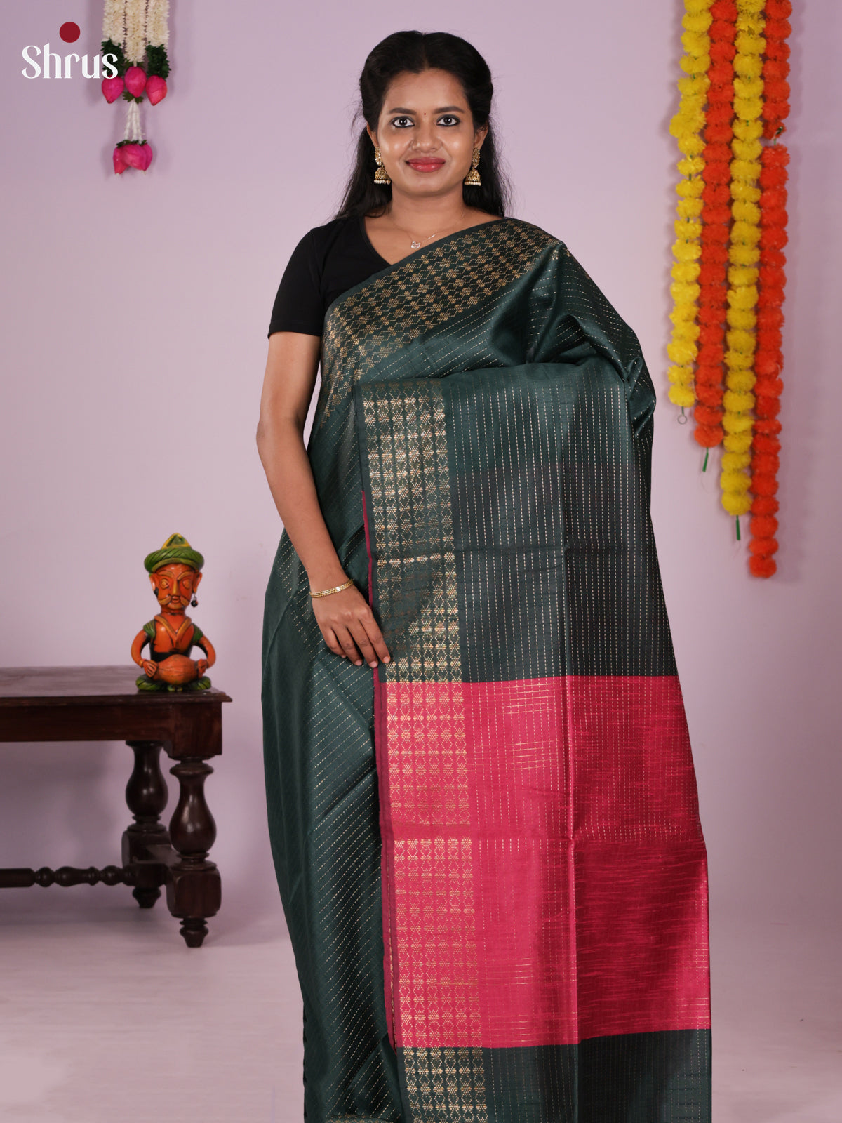 DLS11263 - Semi Rawsilk Saree - Shop on Shrus.com