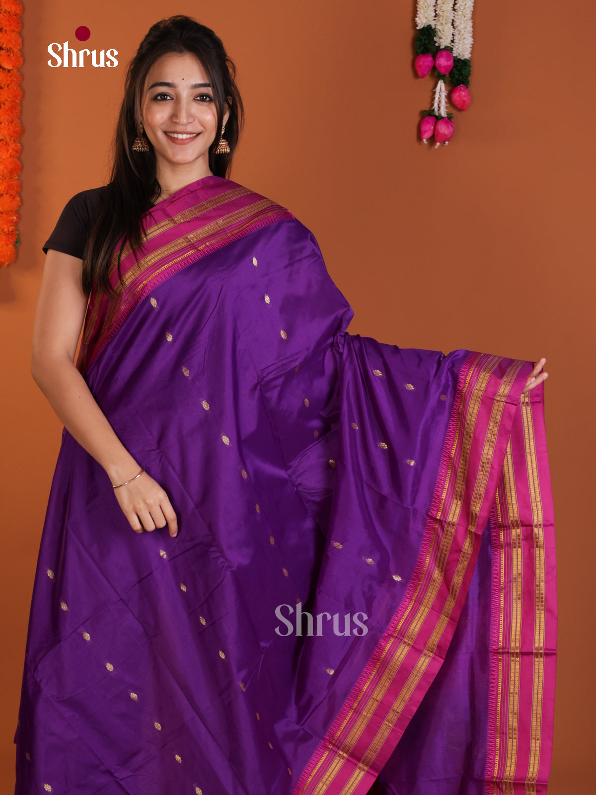 DLS13090 - Narayanpetsilk-halfpure Saree - Shop on Shrus.com