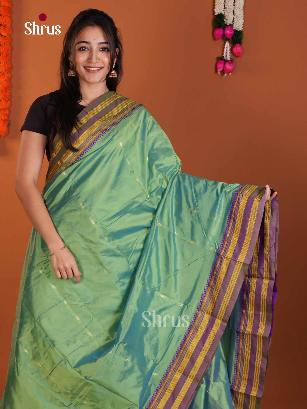 DLS13102 - Narayanpetsilk-halfpure Saree - Shop on Shrus.com