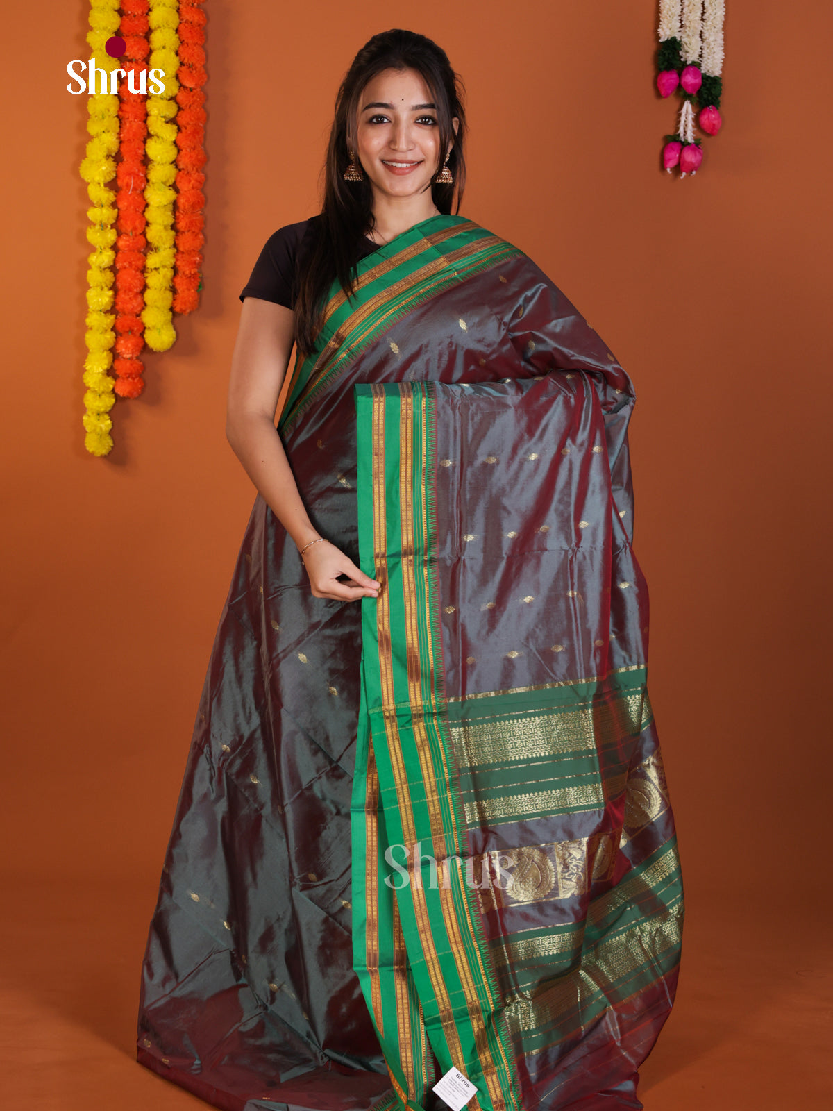 DLS13104 - Narayanpetsilk-halfpure Saree - Shop on Shrus.com