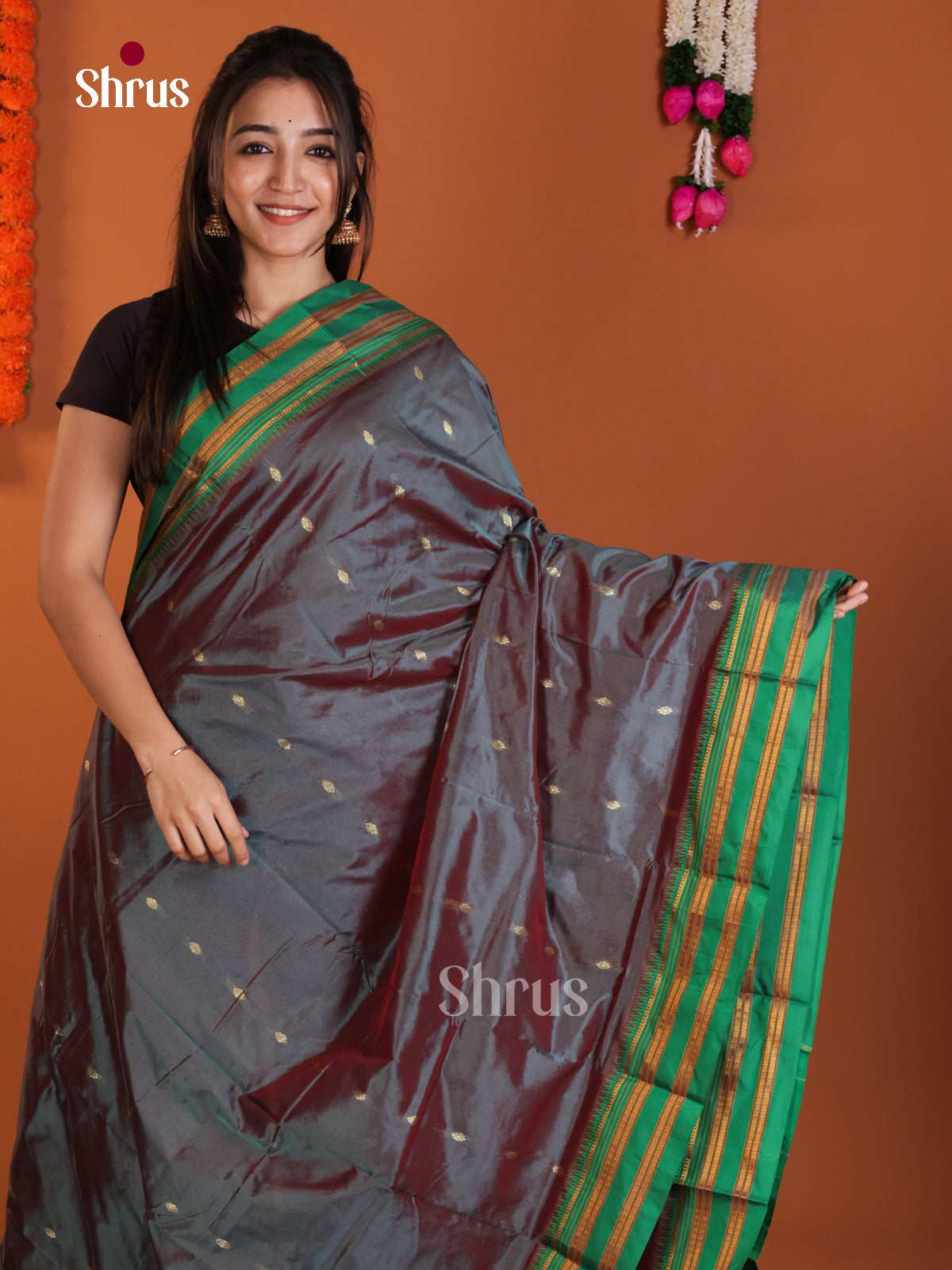 DLS13104 - Narayanpetsilk-halfpure Saree - Shop on Shrus.com