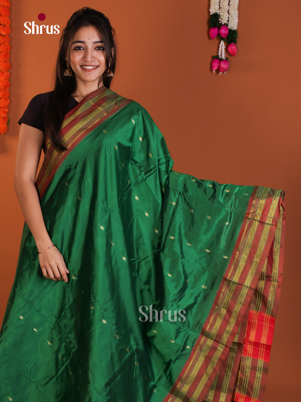 DLS13105 - Narayanpetsilk-halfpure Saree - Shop on Shrus.com