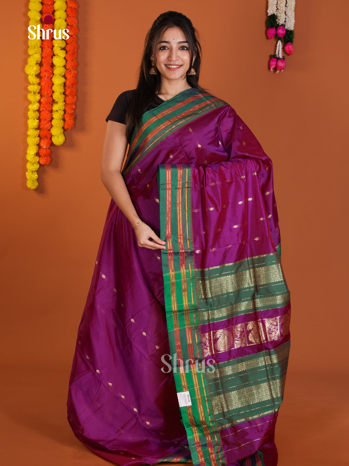 DLS13110 - Narayanpetsilk-halfpure Saree - Shop on Shrus.com