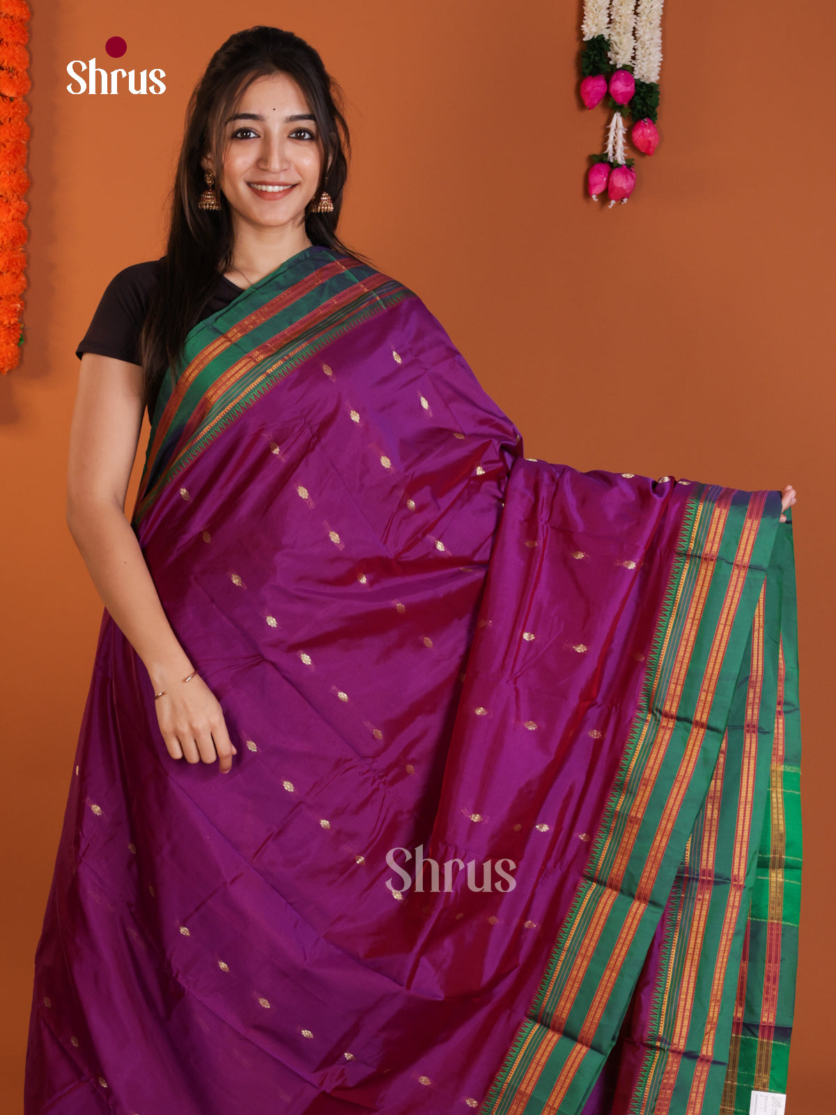 DLS13110 - Narayanpetsilk-halfpure Saree - Shop on Shrus.com