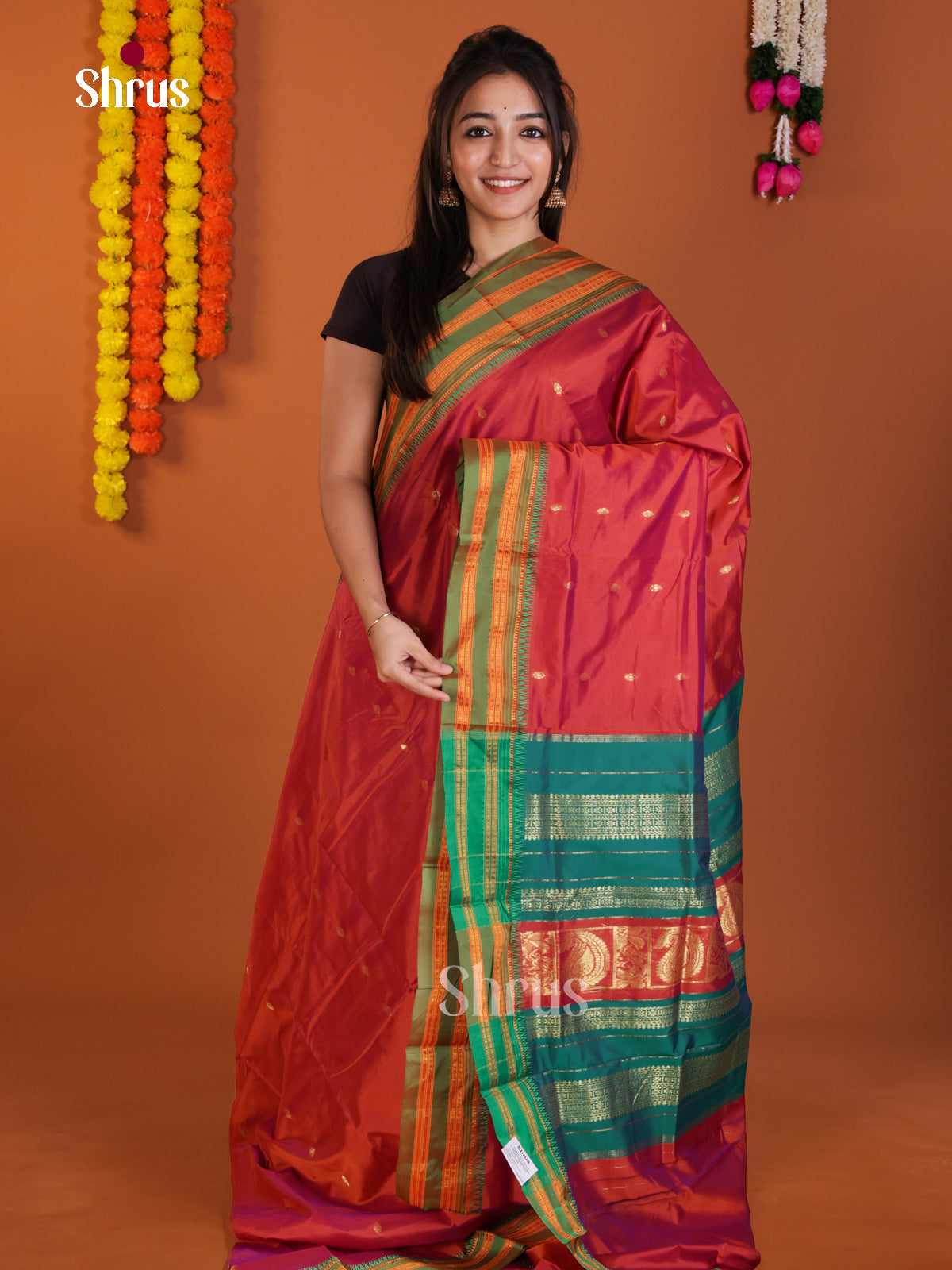 DLS13113 - Narayanpetsilk-halfpure Saree - Shop on Shrus.com