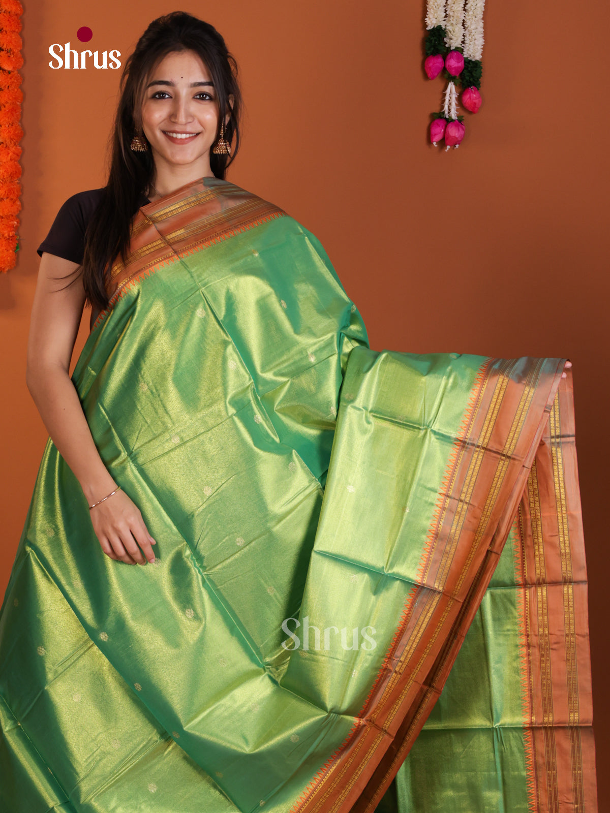 DLS13120 - Narayanpetsilk-halfpure Saree - Shop on Shrus.com