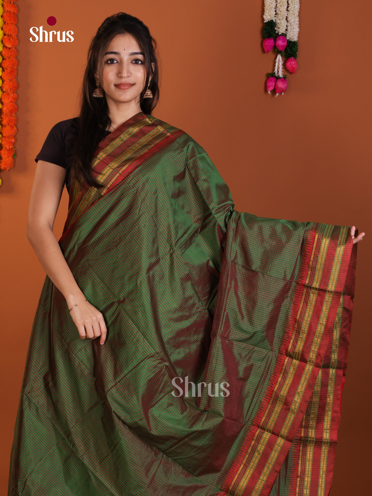 DLS13121 - Narayanpetsilk-halfpure Saree - Shop on Shrus.com