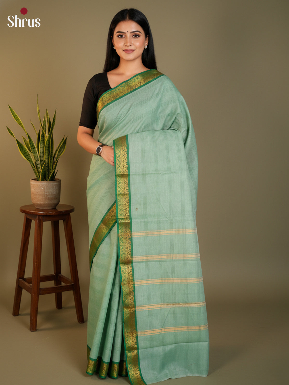 DLS15145 - South Cotton Saree - Shop on Shrus.com